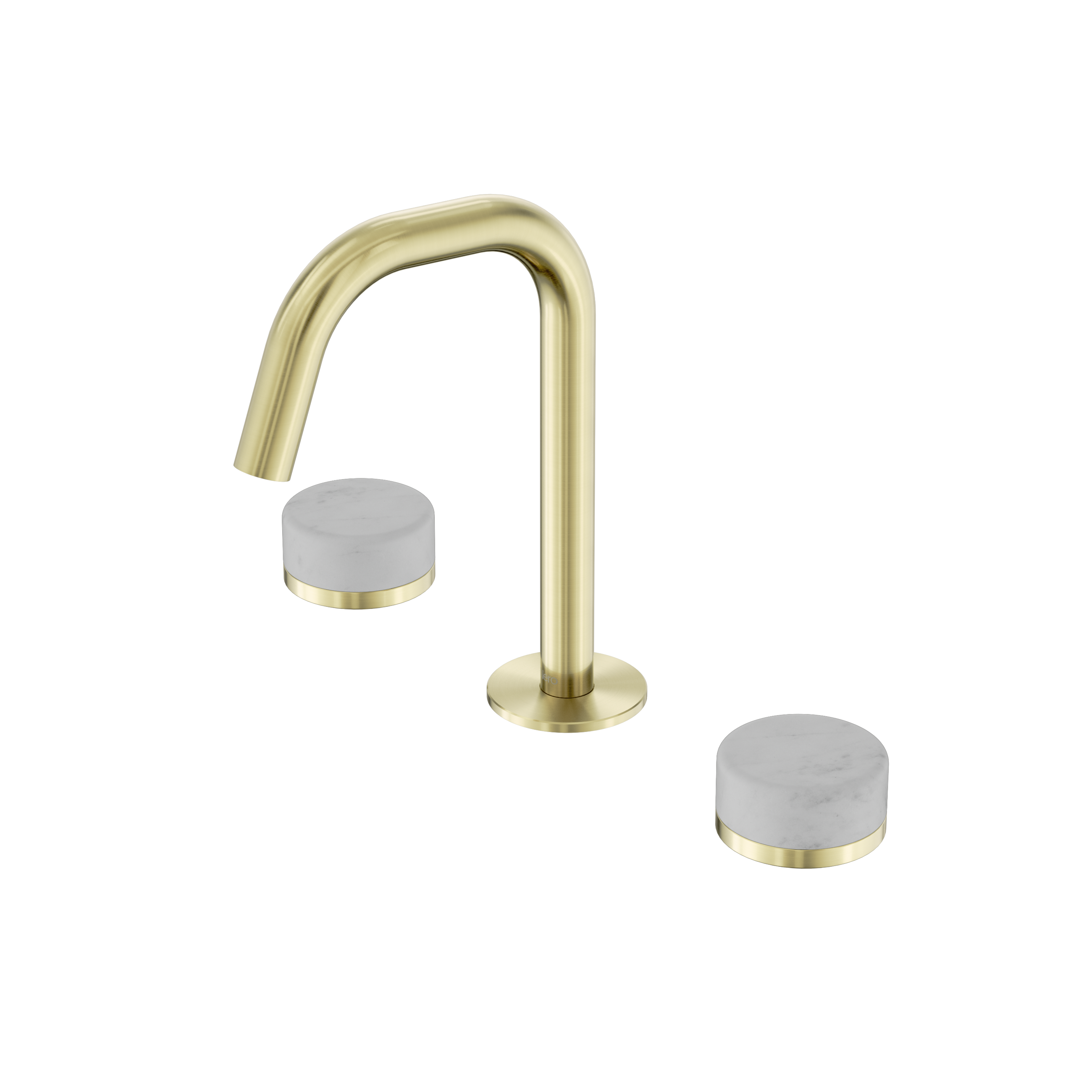 Serenity Basin Set Edge Spout With Carrara Handle Brushed Gold