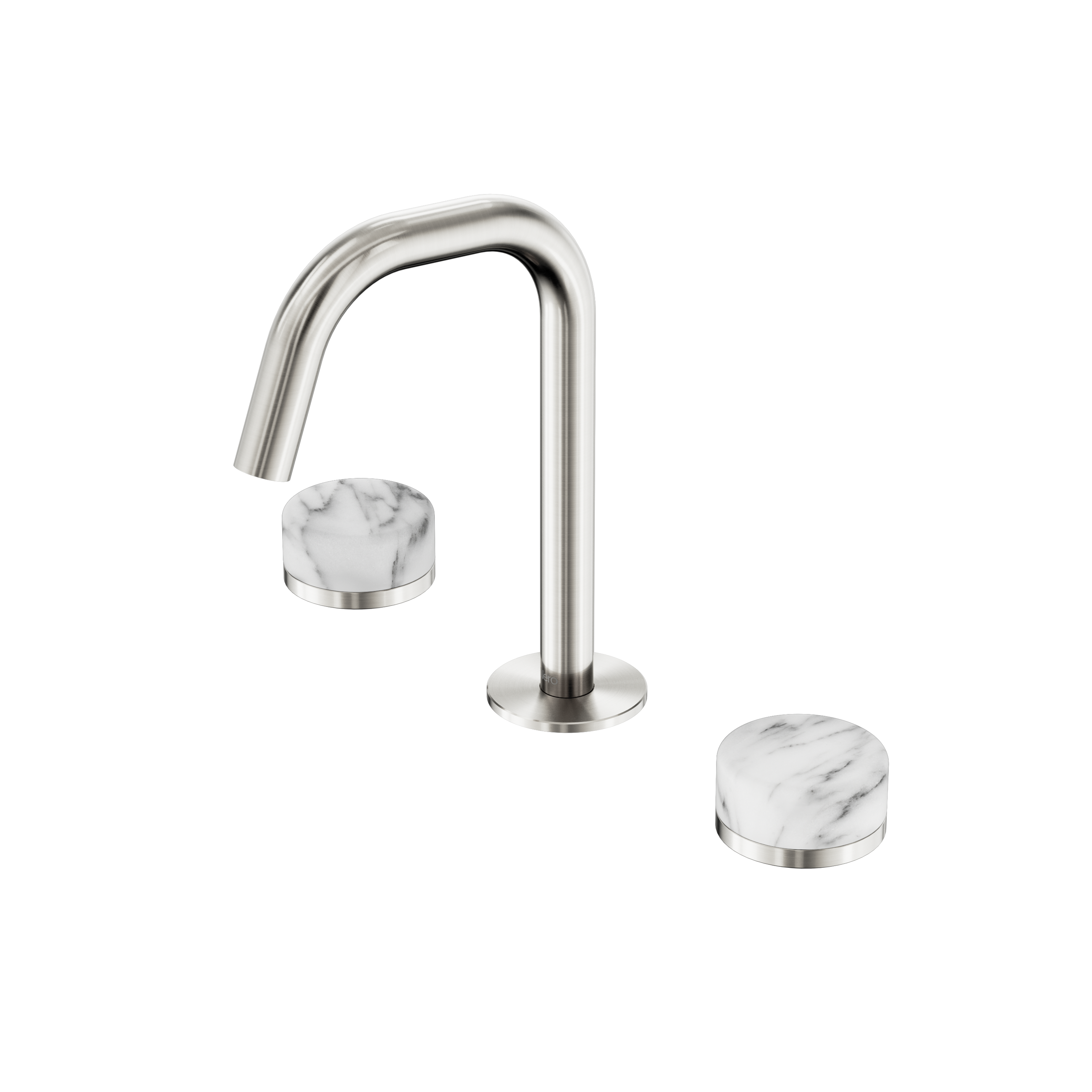 Serenity Basin Set Edge Spout With Arabescato Corchia Handle Brushed Nickel