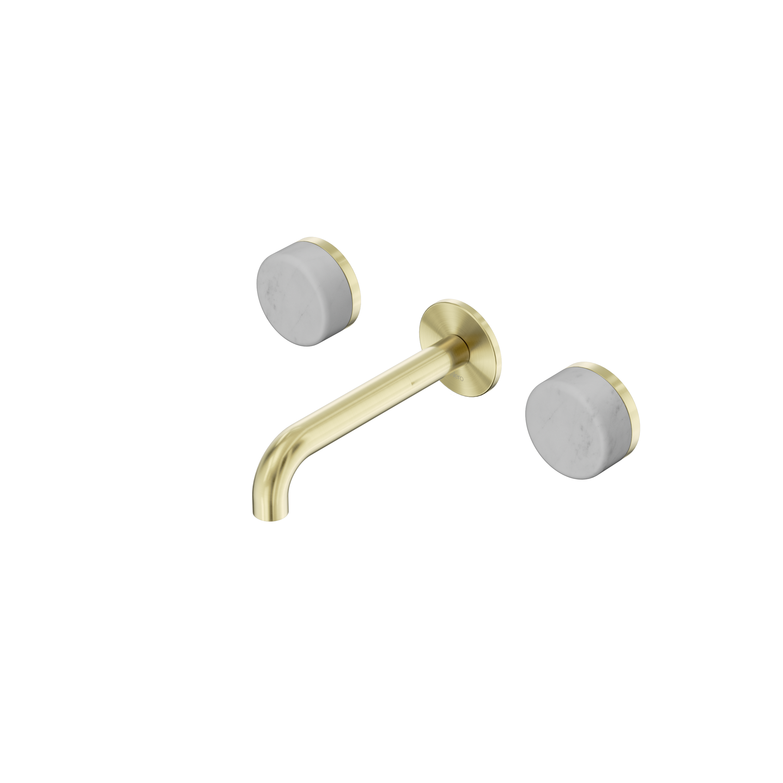 Serenity Wall Basin Set 160mm Spout With Carrara Handle Brushed Gold
