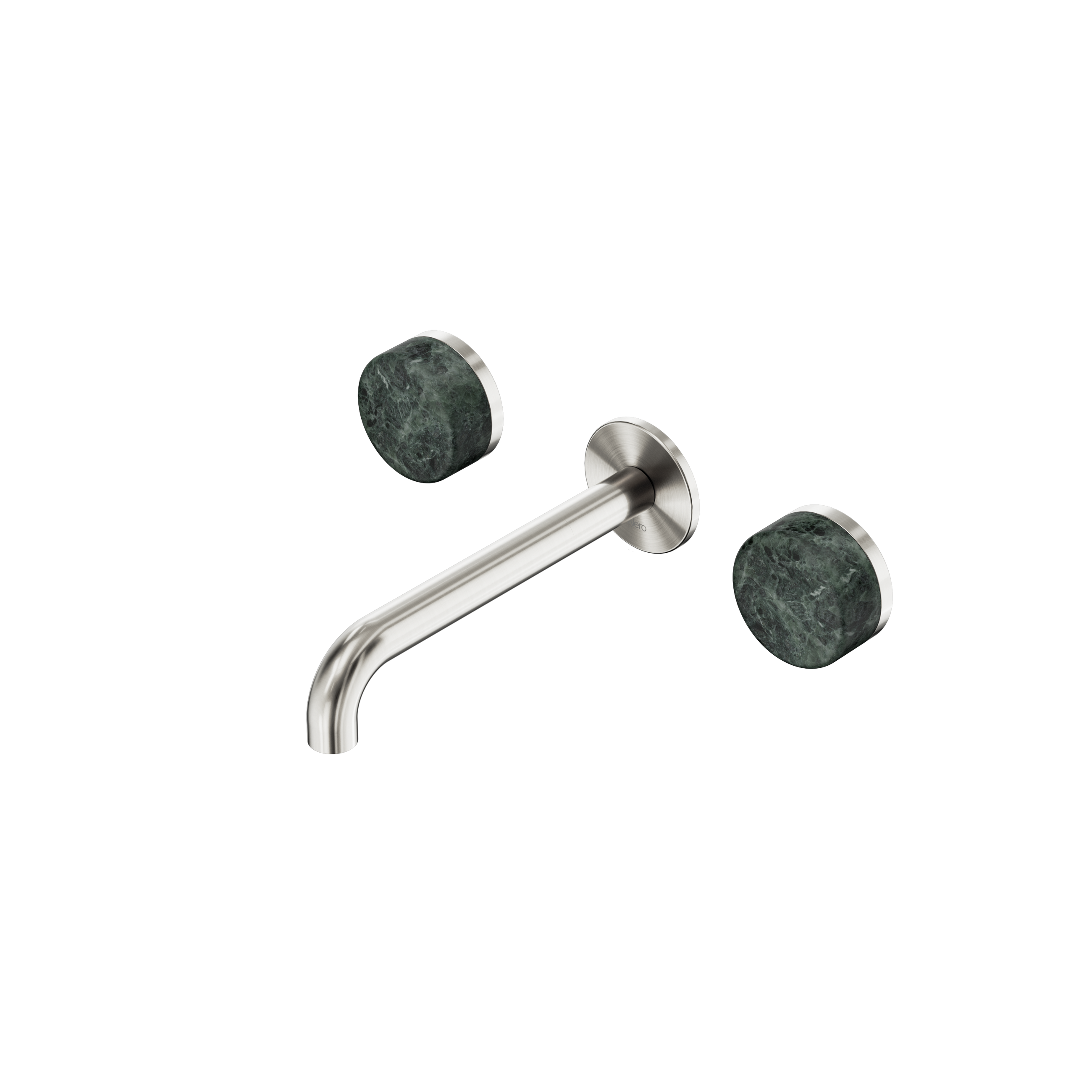 Serenity Wall Basin Set 185mm Spout With Verde Alpi Handle Brushed Nickel