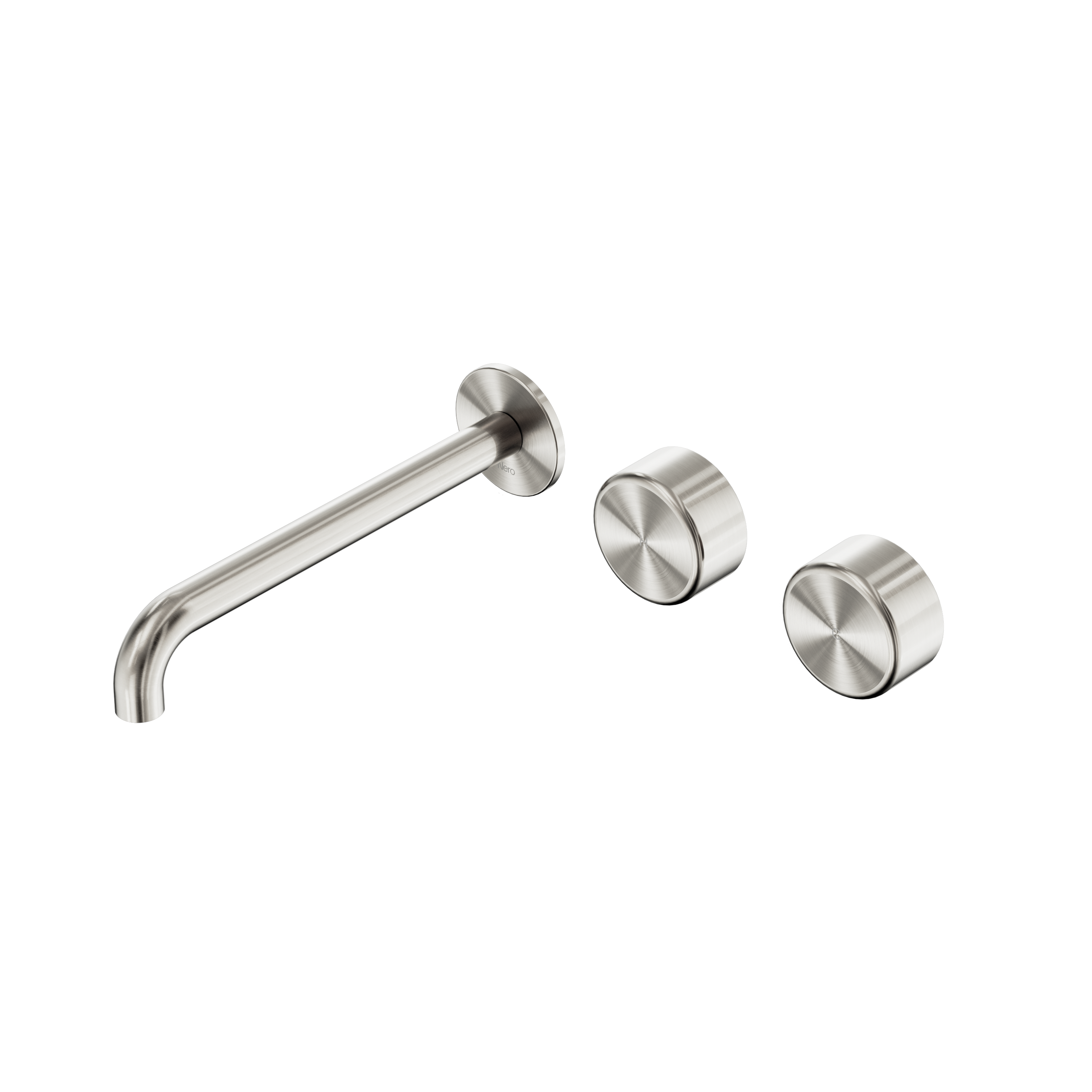 Serenity Wall Basin Set 220mm Offset Spout With Metal Handle Brushed Nickel