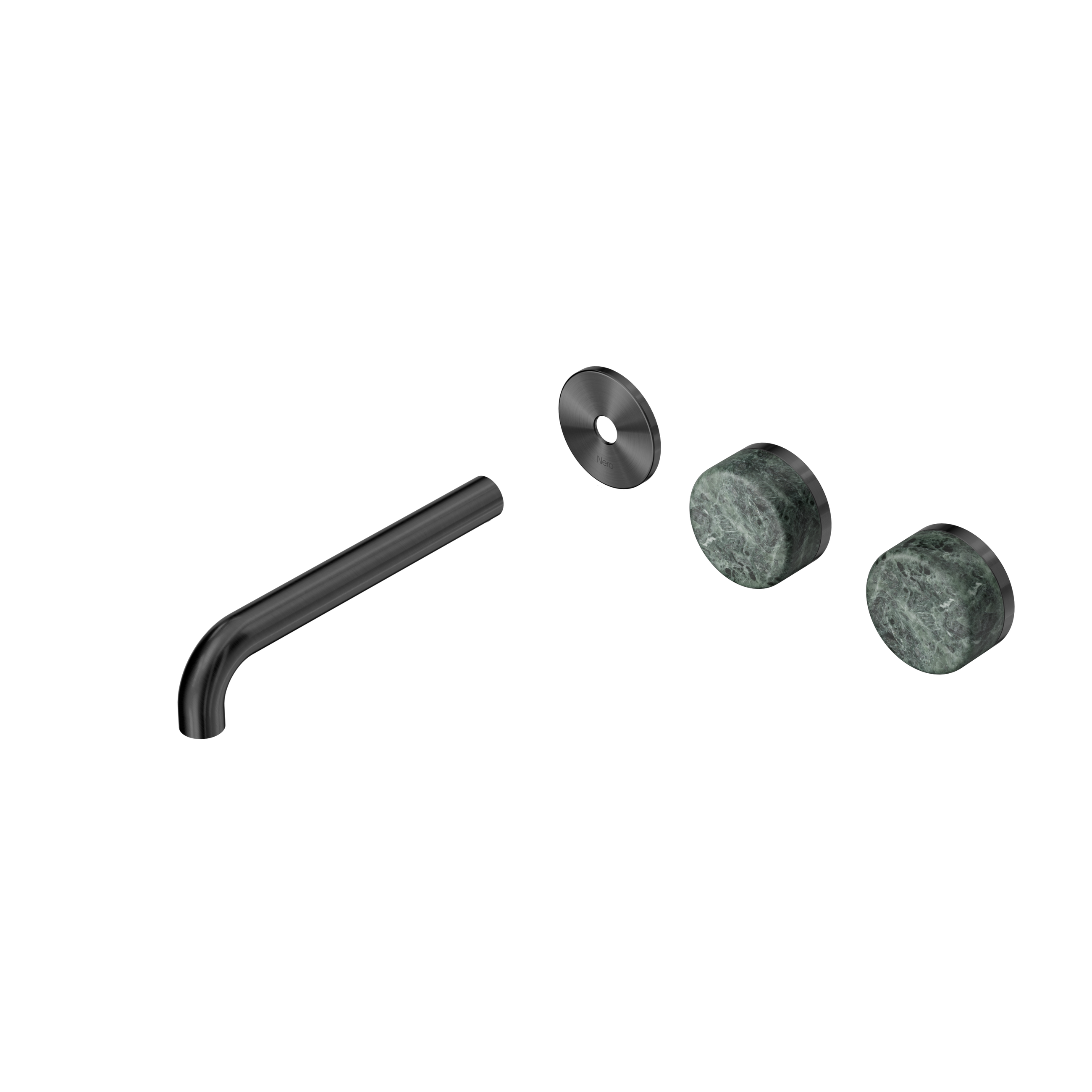Serenity Wall Basin Set 185mm Offset Spout With Verde Alpi Handle Trim Kit Only Gun Metal