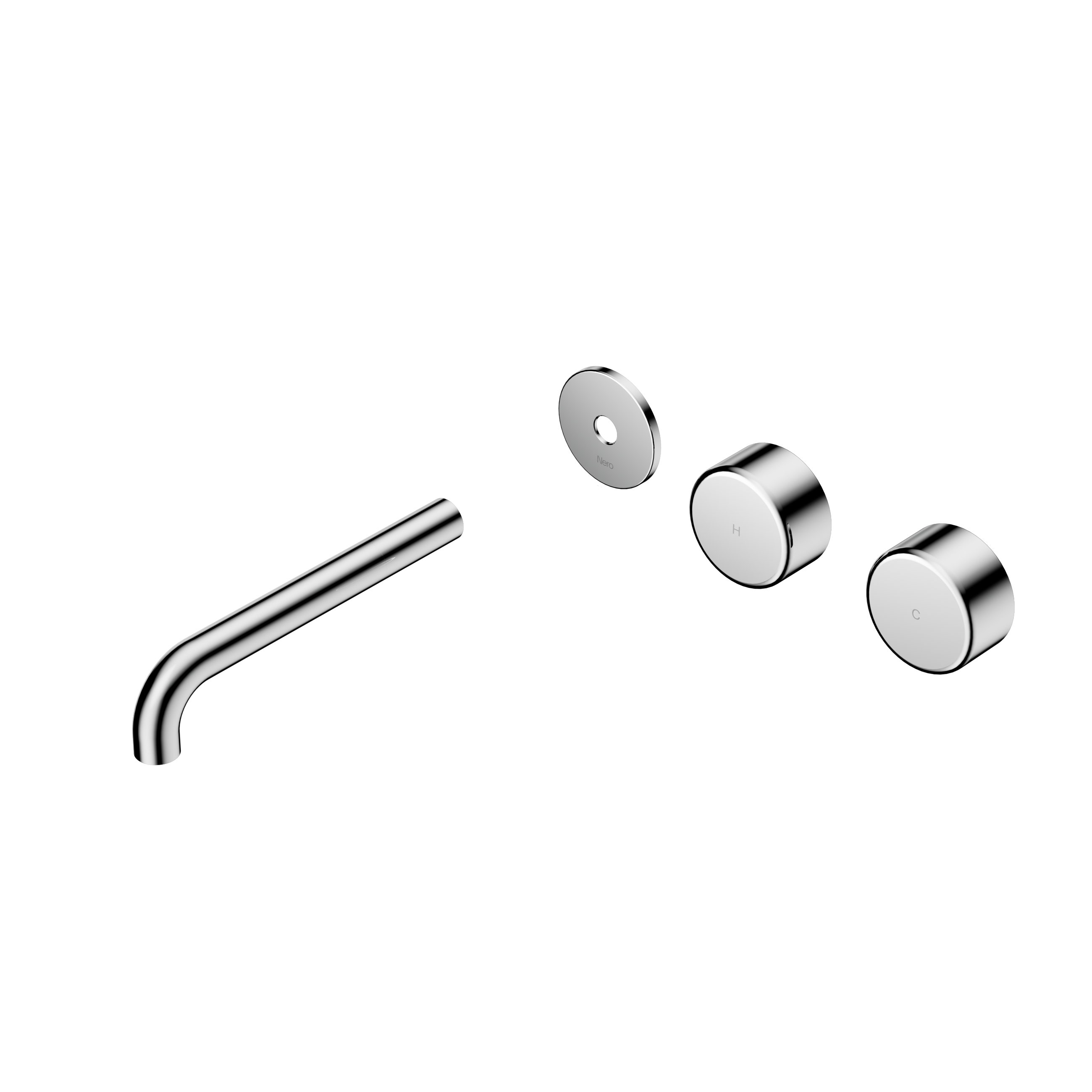 Serenity Wall Basin Set 185mm Offset Spout With Metal Handle Trim Kit Only Chrome