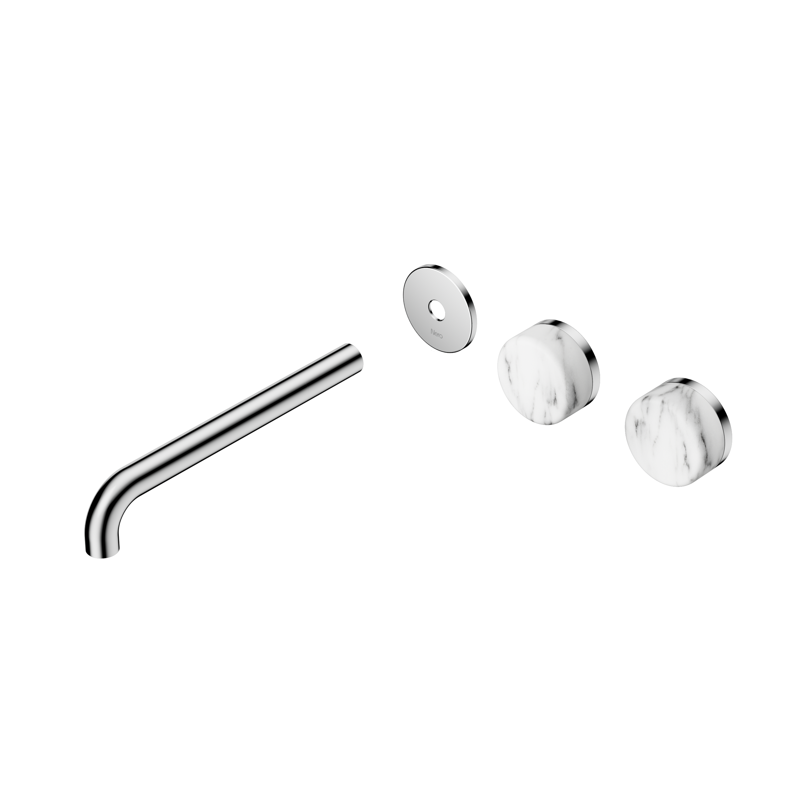 Serenity Wall Basin Set 220mm Offset Spout With Arabescato Corchia Handle Trim Kit Only Chrome
