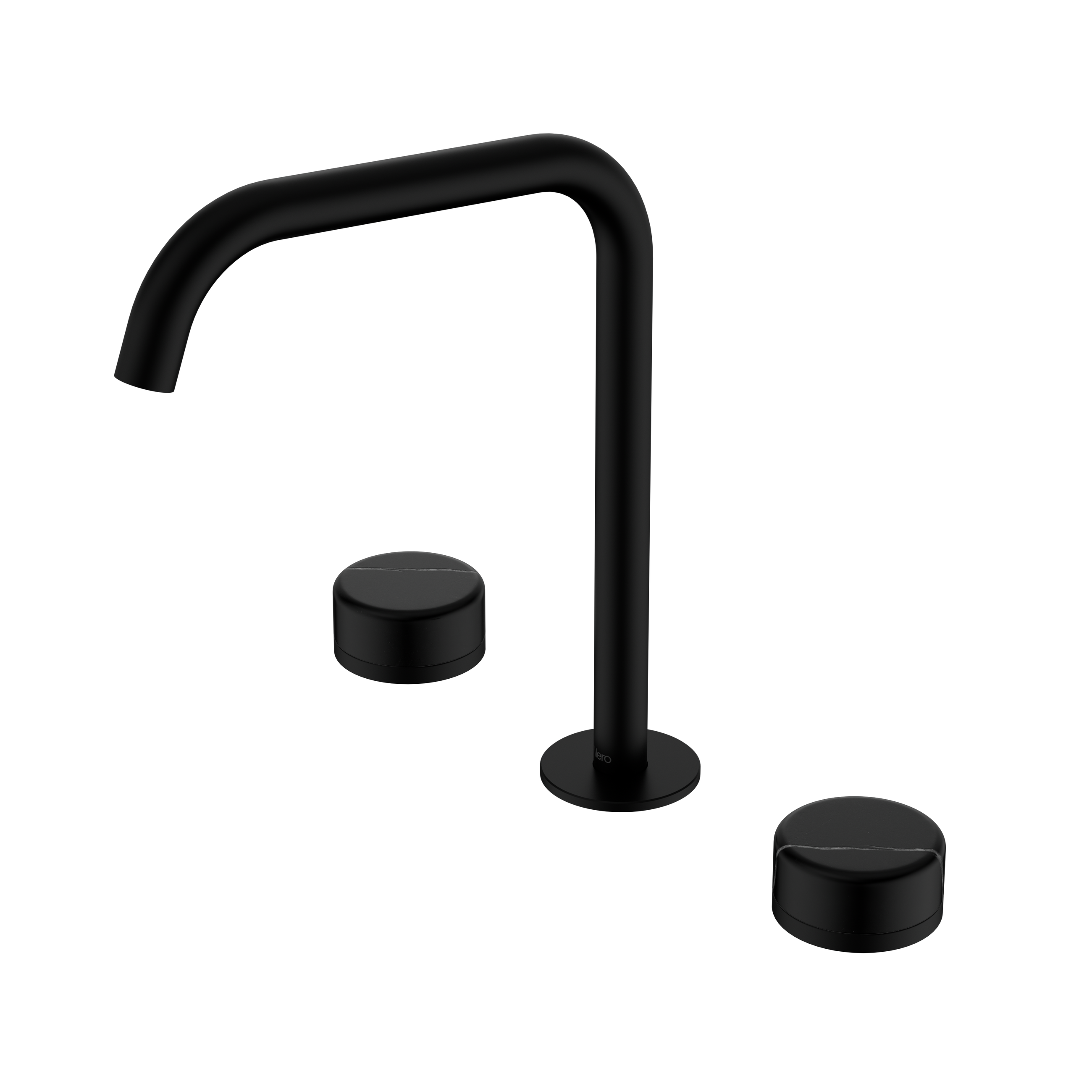 Serenity Bath/Kitchen Set Edge Spout With Marquina Black Handle Matte Black