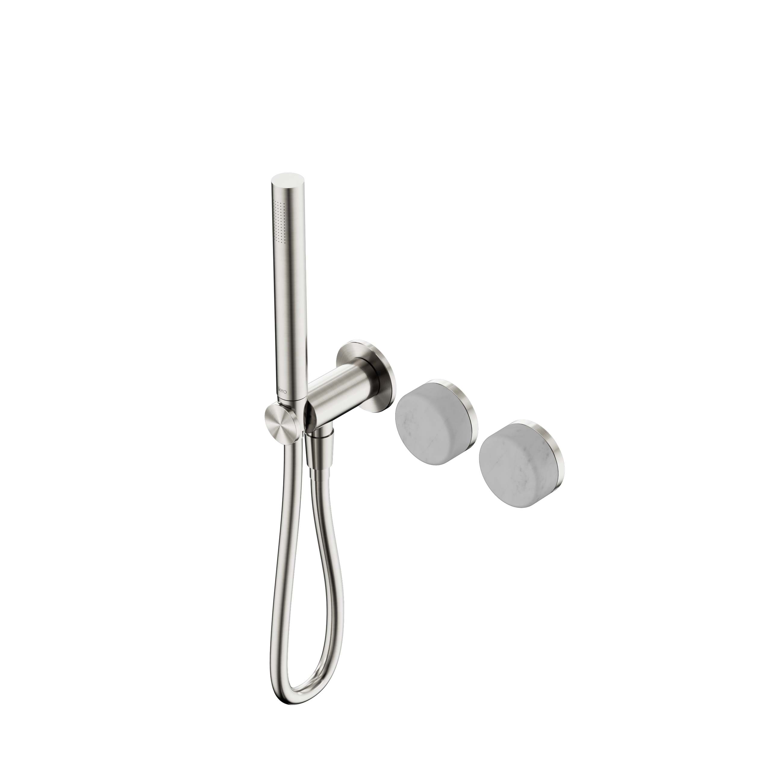 Serenity Progressive Shower System With Carrara Handle And Slim Shower Brushed Nickel