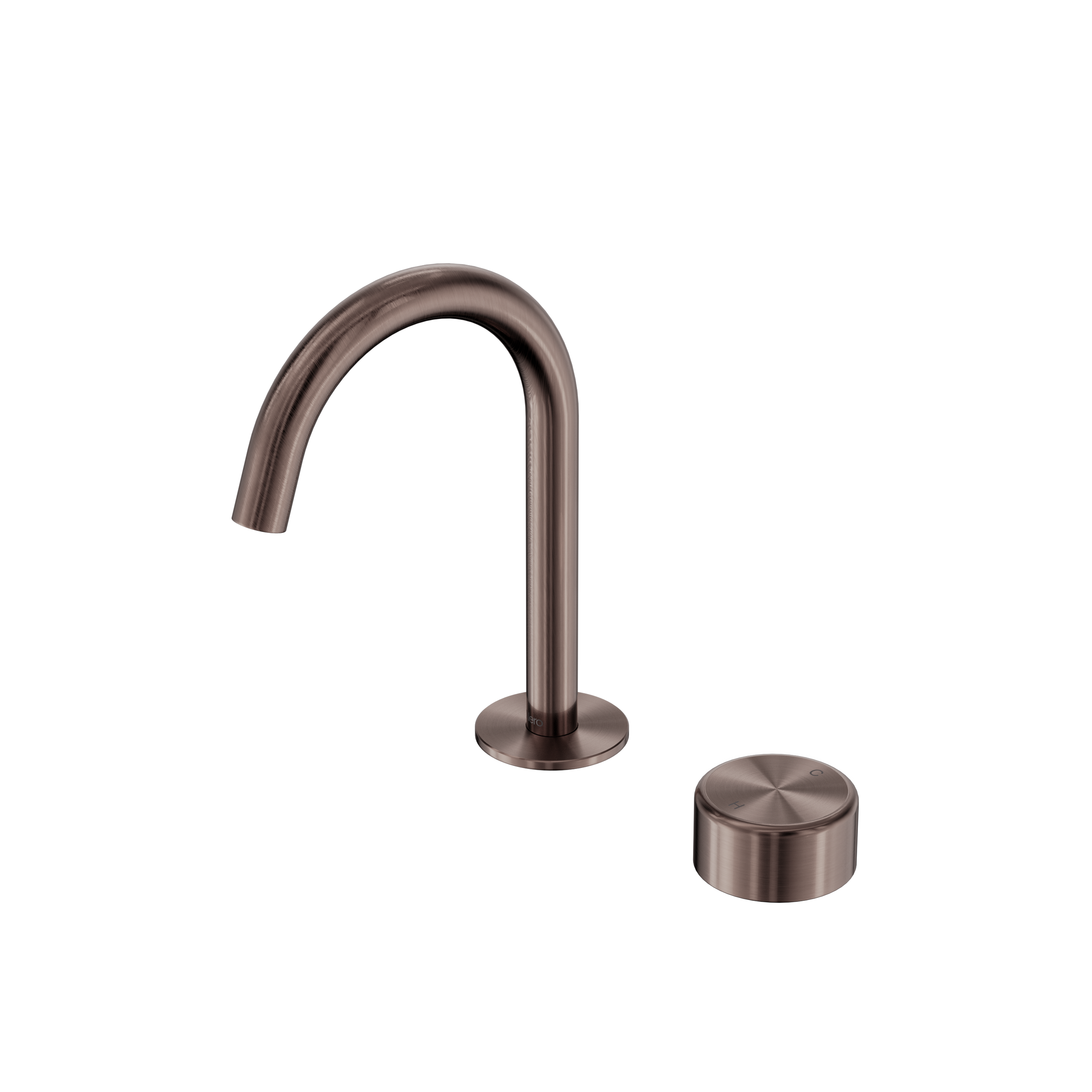 Serenity Progressive Basin Mixer Arc Spout With Metal Handle Brushed Bronze