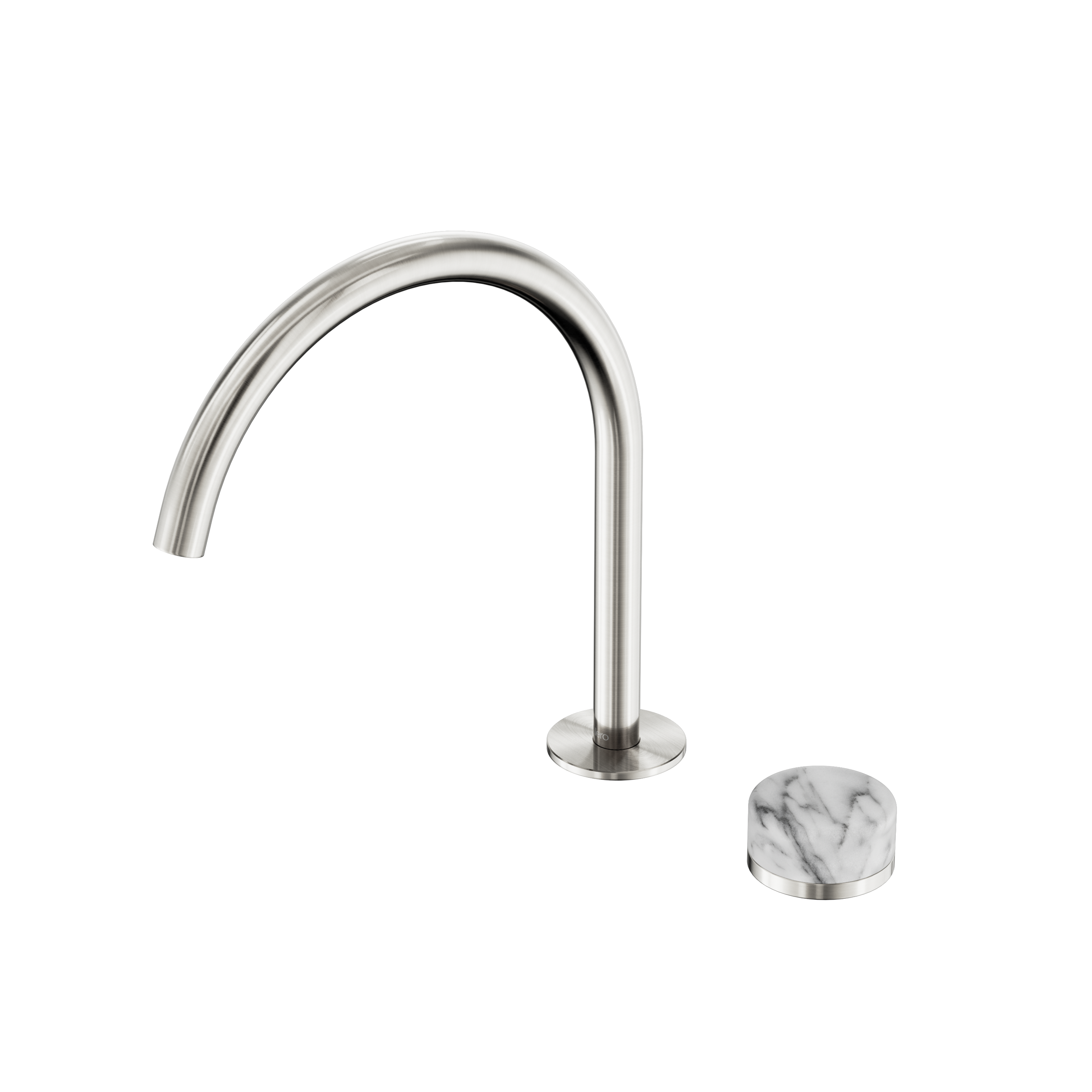 Serenity Progressive Bath/Kitchen Mixer Arc Spout With Arabescato Corchia Handle Brushed Nickel