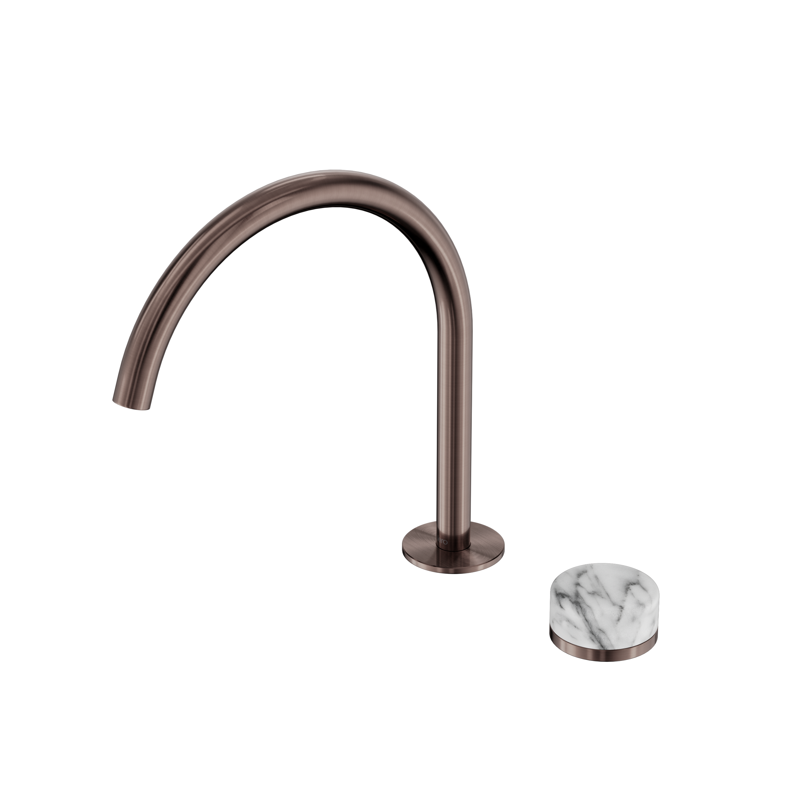 Serenity Progressive Bath/Kitchen Mixer Arc Spout With Arabescato Corchia Handle Brushed Bronze