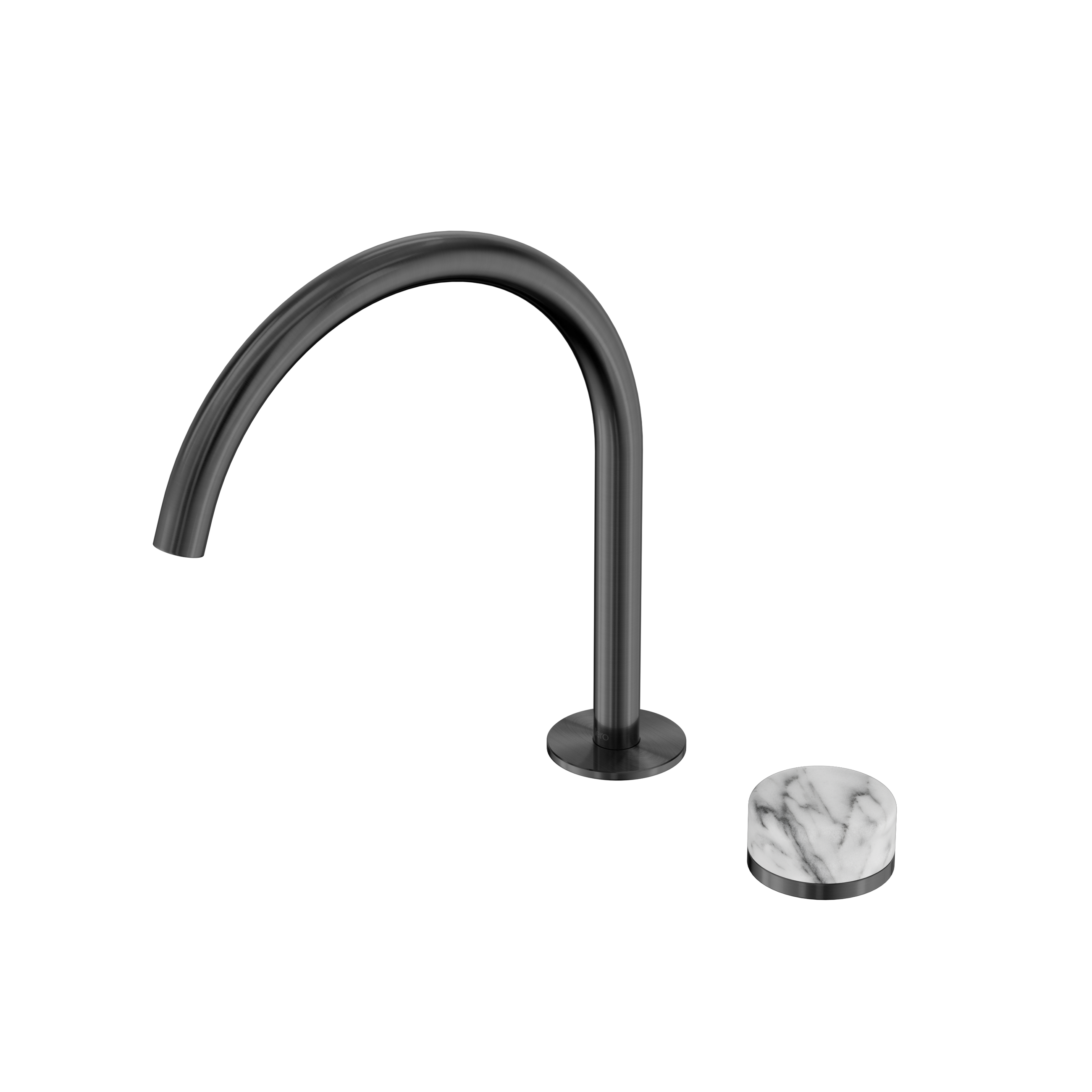 Serenity Progressive Bath/Kitchen Mixer Arc Spout With Arabescato Corchia Handle Gun Metal