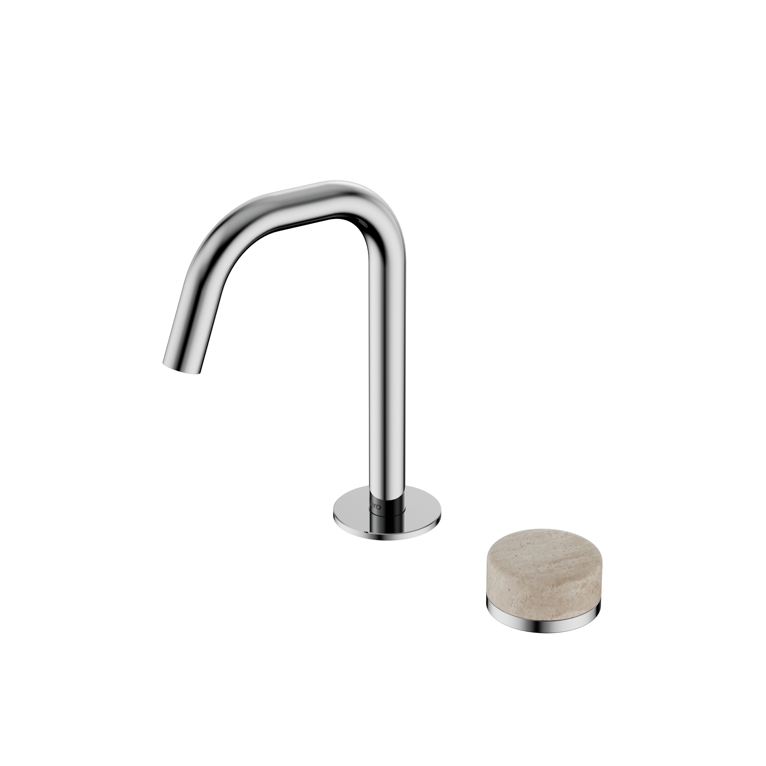 Serenity Progressive Basin Mixer Edge Spout With Rome Travertine Handle Chrome
