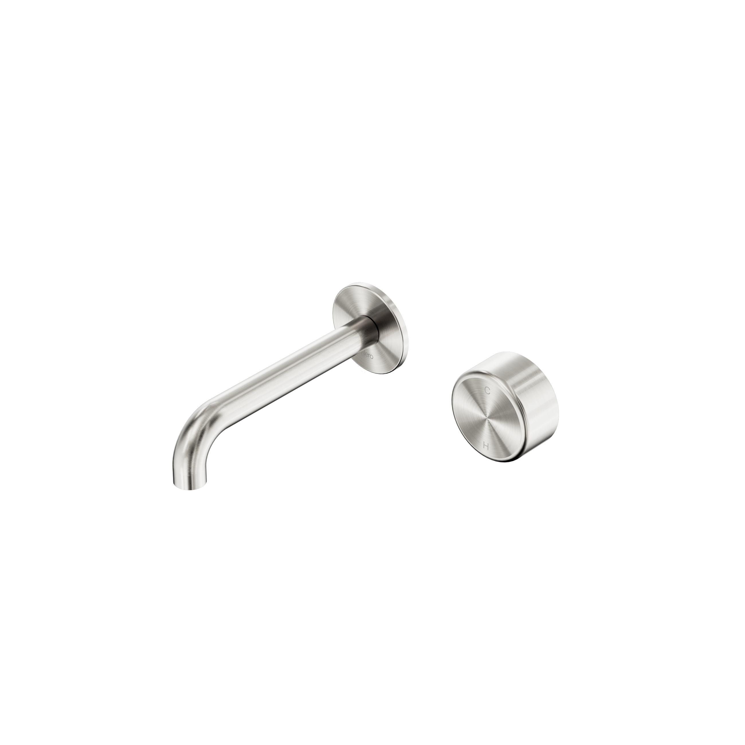 Serenity Progressive Wall Basin Mixer 160mm Spout With Metal Handle Brushed Nickel