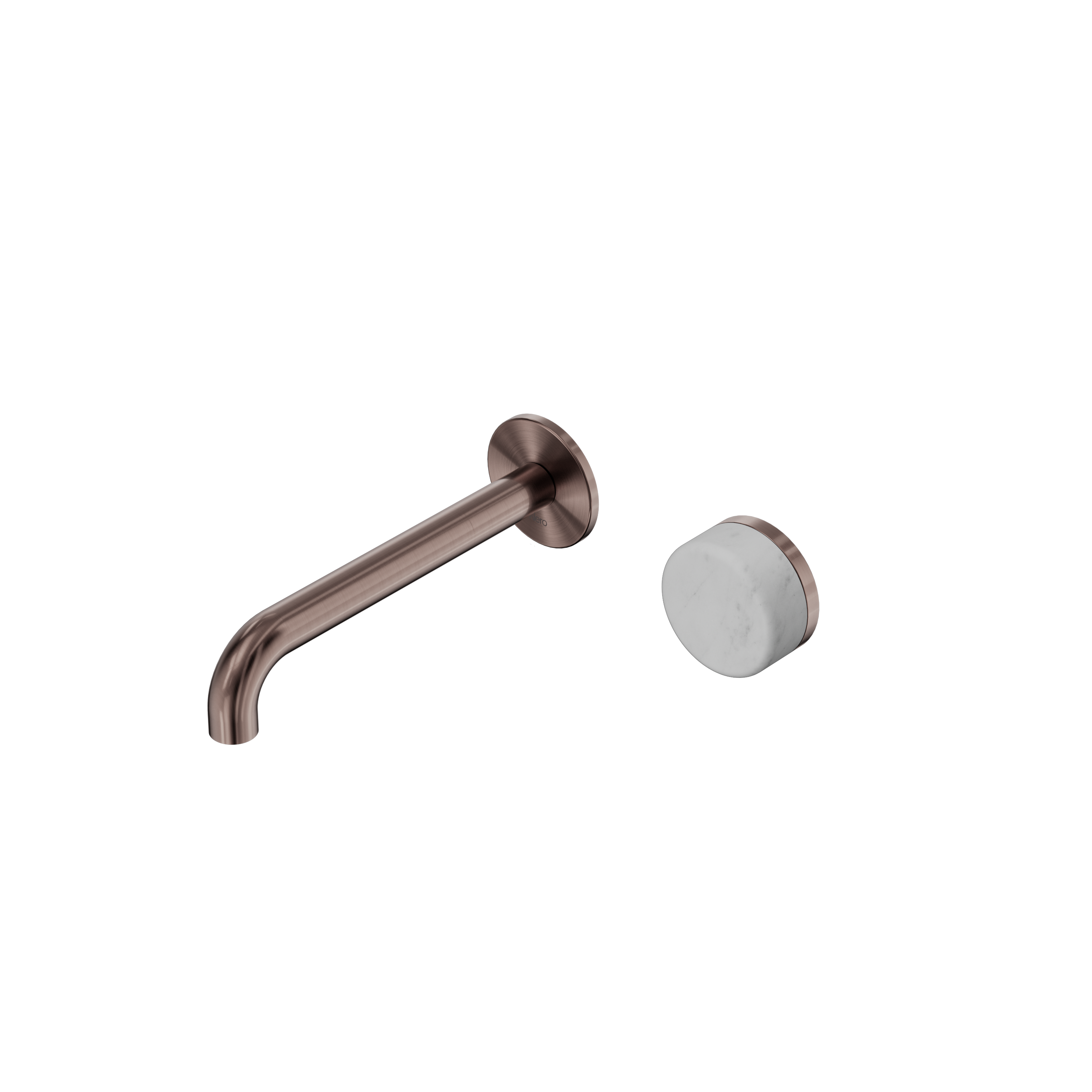 Serenity Progressive Wall Basin Mixer 185mm Spout With Carrara Handle Brushed Bronze