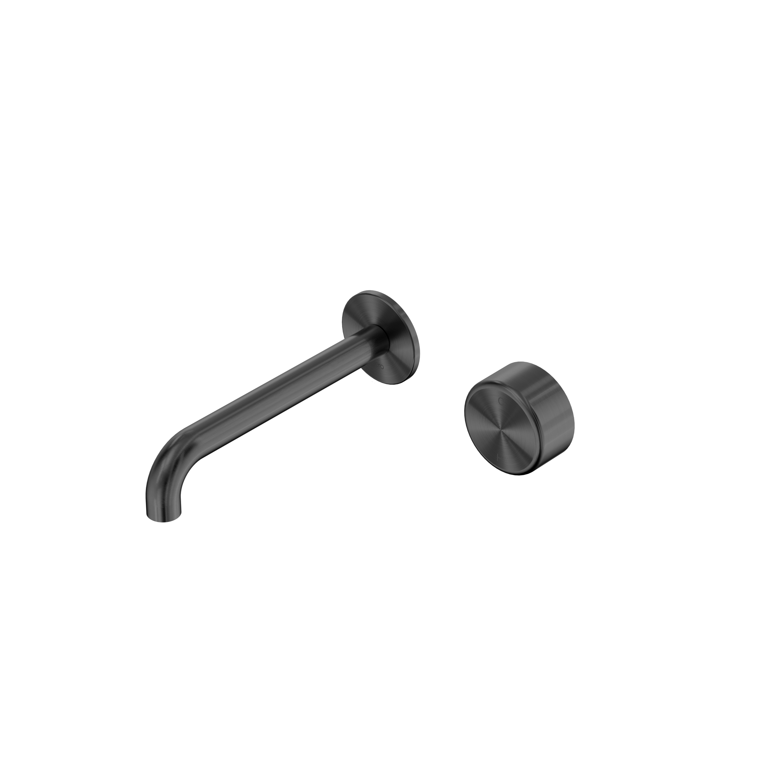 Serenity Progressive Wall Basin Mixer 185mm Spout With Metal Handle Gun Metal