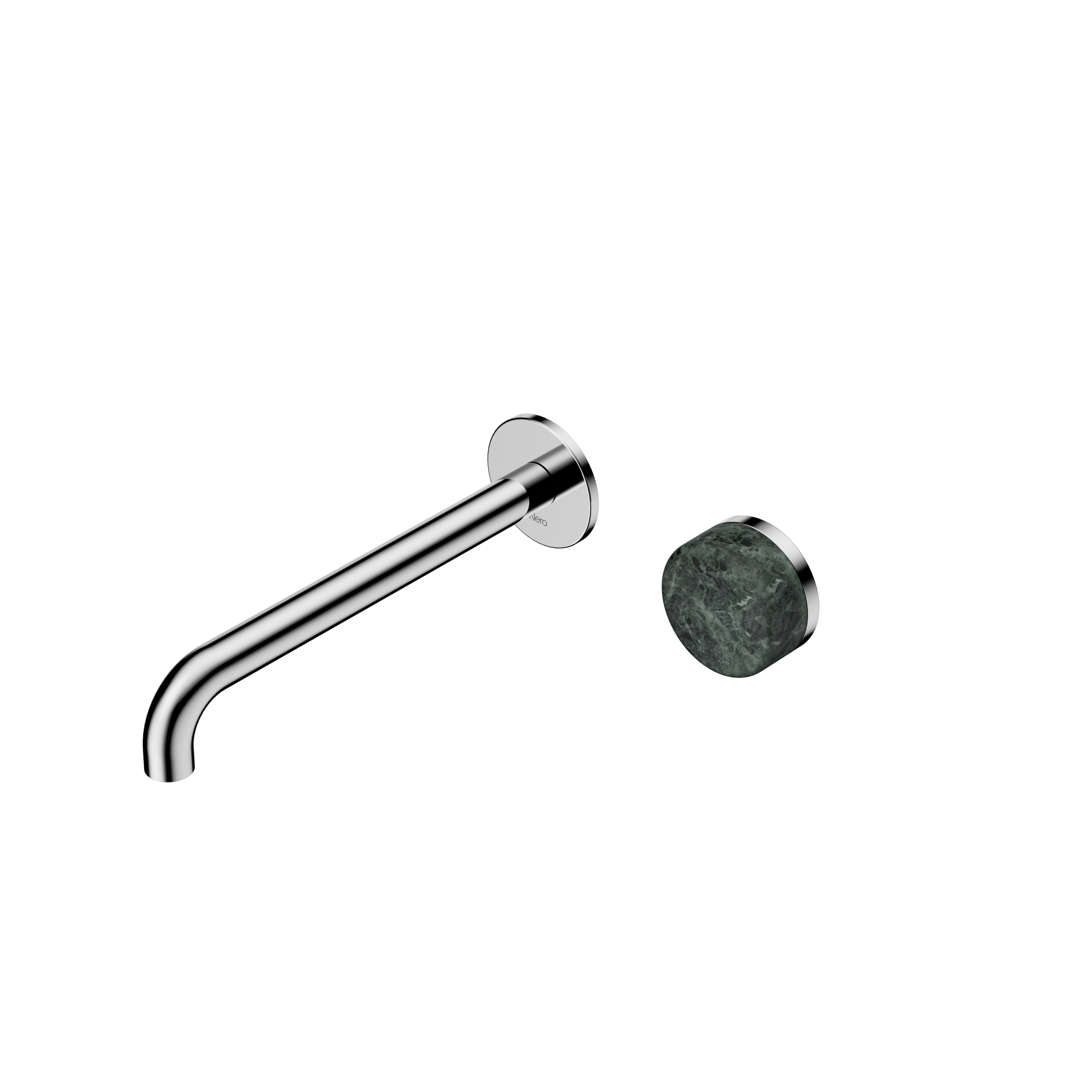Serenity Progressive Wall Basin Mixer 220mm Spout With Verde Alpi Handle Chrome