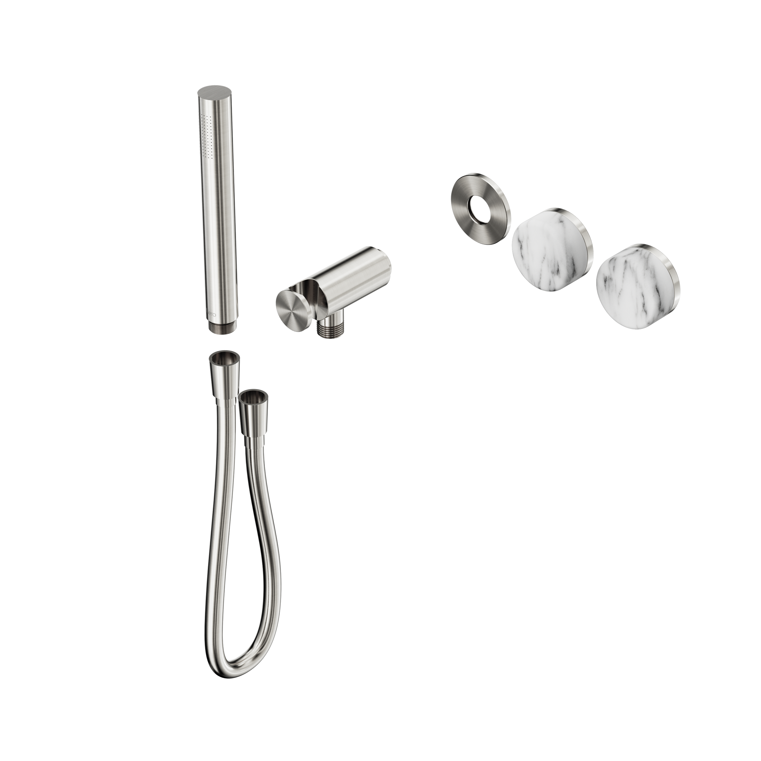 Serenity Progressive Shower System With Arabescato Corchia Handle And Slim Shower Trim Kit Only Brushed Nickel