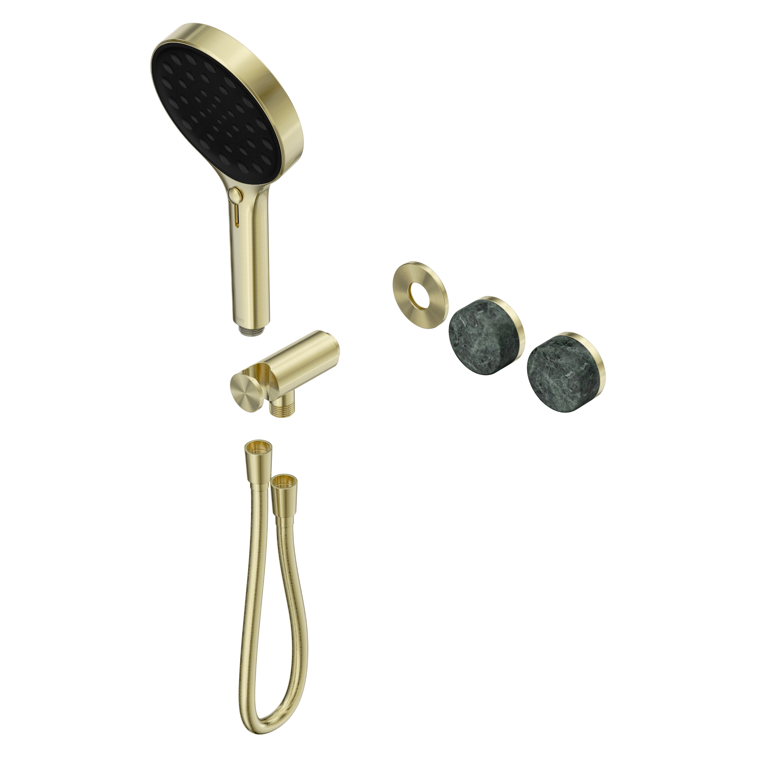 Serenity Progressive Shower System With Verde Alpi Handle And Serenity Hand Shower Trim Kit Only Brushed Gold