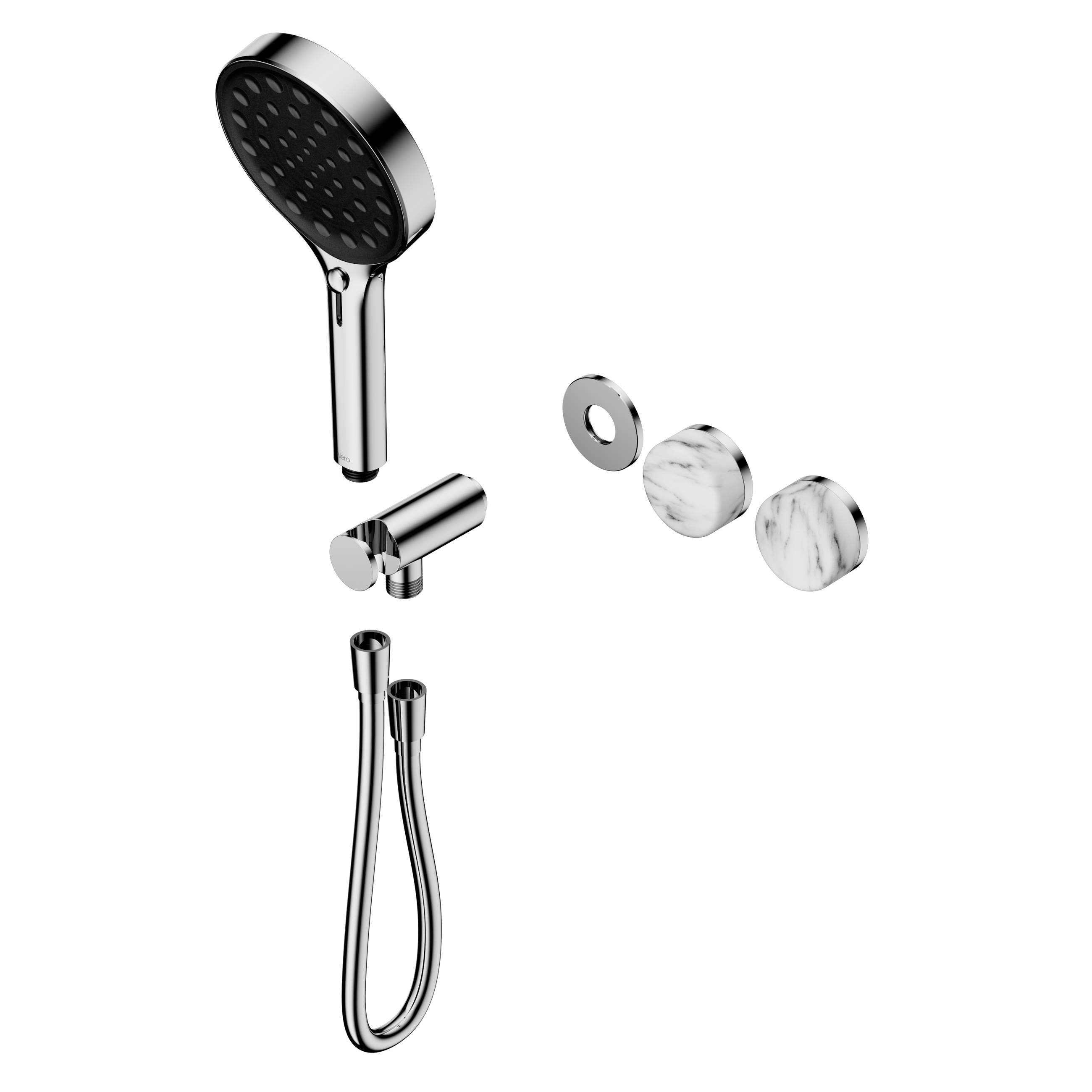 Serenity Progressive Shower System With Arabescato Corchia Handle And Serenity Hand Shower Trim Kit Only Chrome