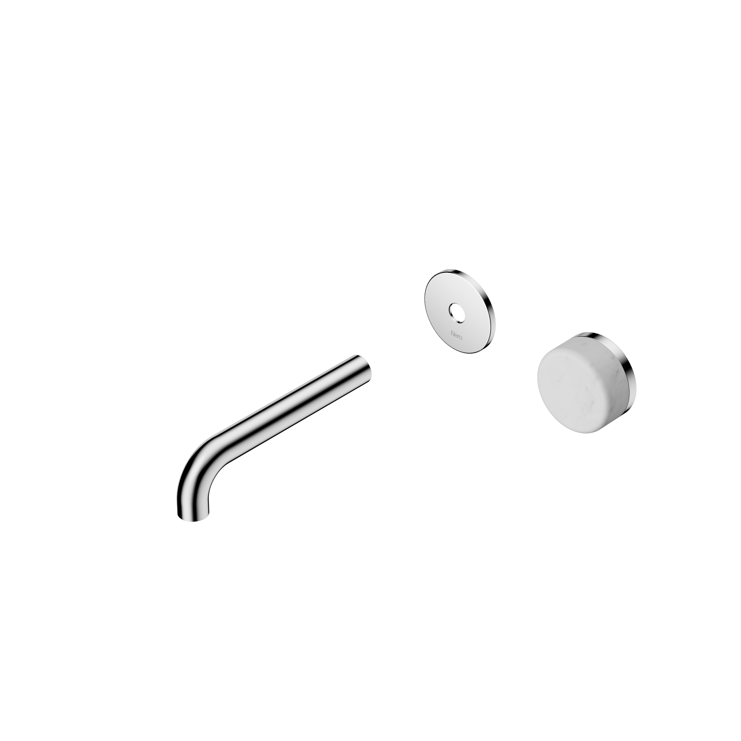 Serenity Progressive Wall Basin Mixer 160mm Spout With Carrara Handle Trim Kit Only Chrome