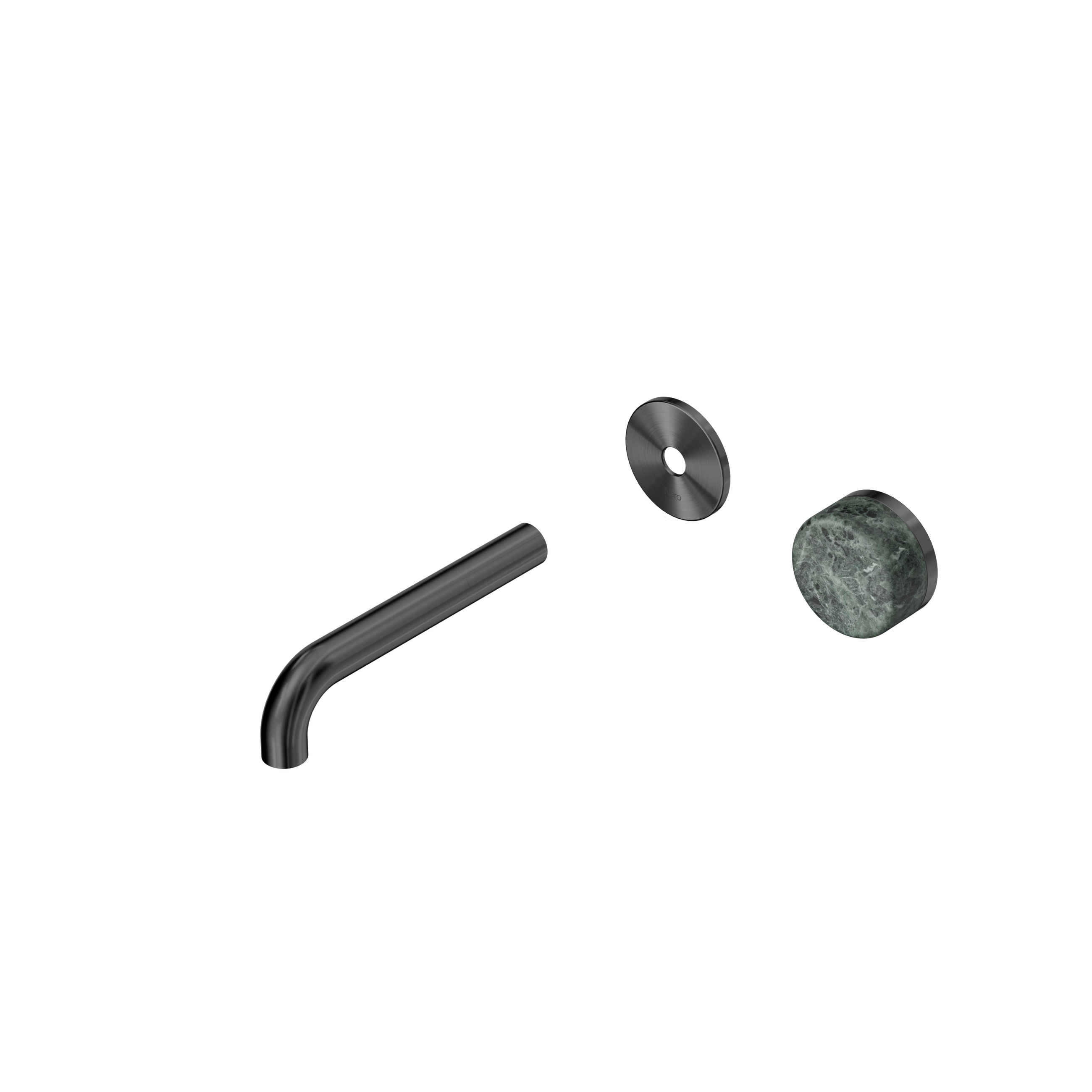 Serenity Progressive Wall Basin Mixer 160mm Spout With Verde Alpi Handle Trim Kit Only Gun Metal