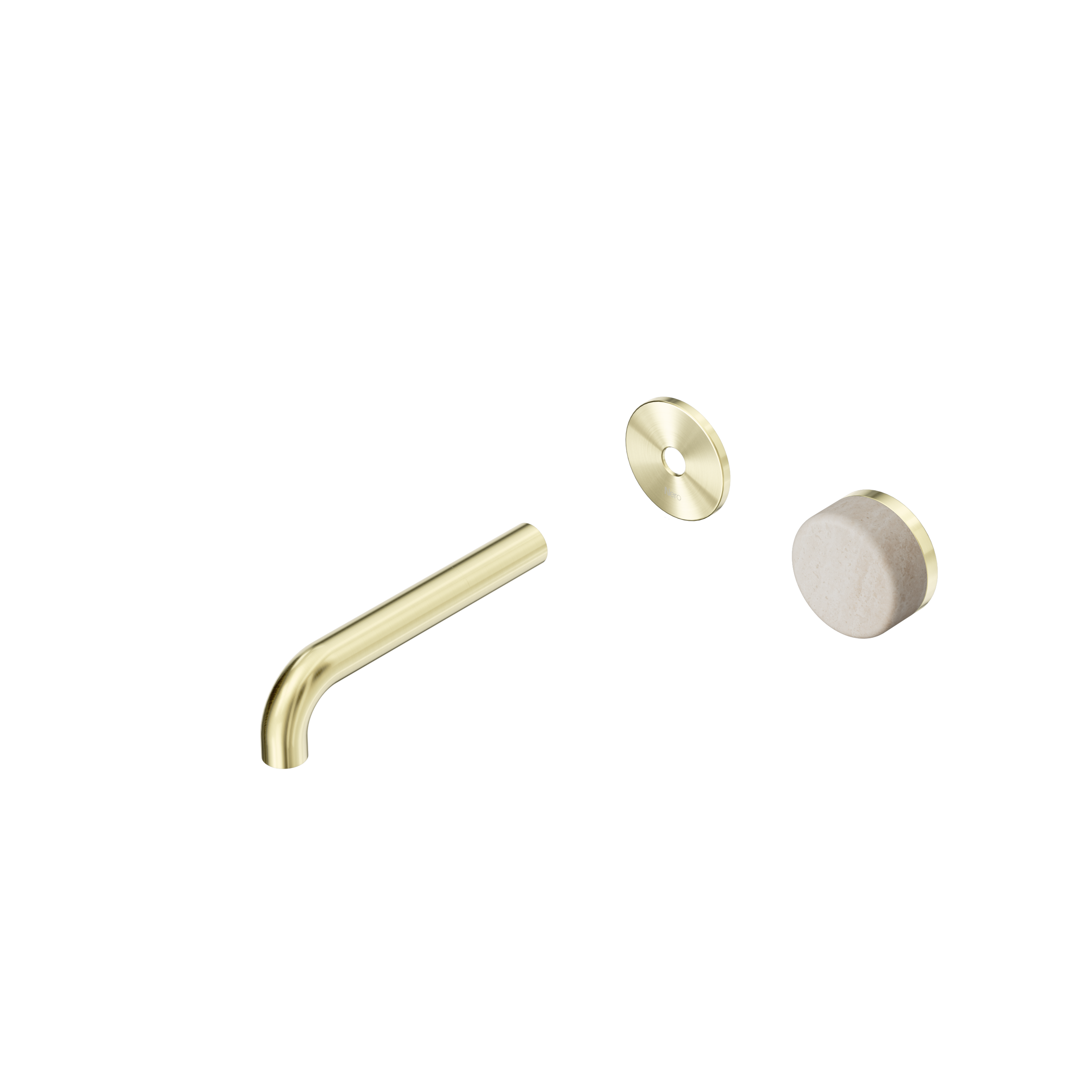 Serenity Progressive Wall Basin Mixer 160mm Spout With Rome Travertine Handle Trim Kit Only Brushed Gold