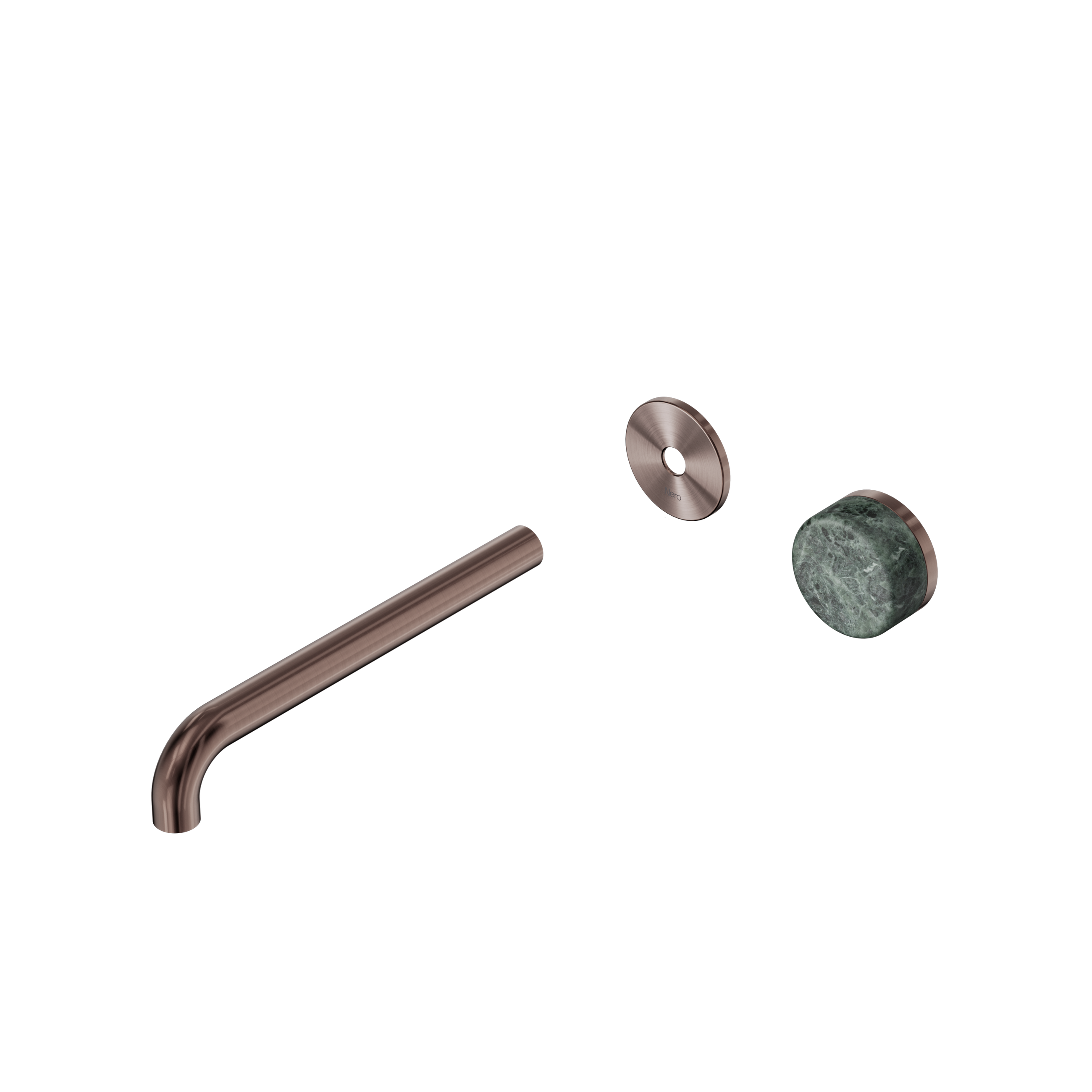 Serenity Progressive Wall Basin Mixer 220mm Spout With Verde Alpi Handle Trim Kit Only Brushed Bronze