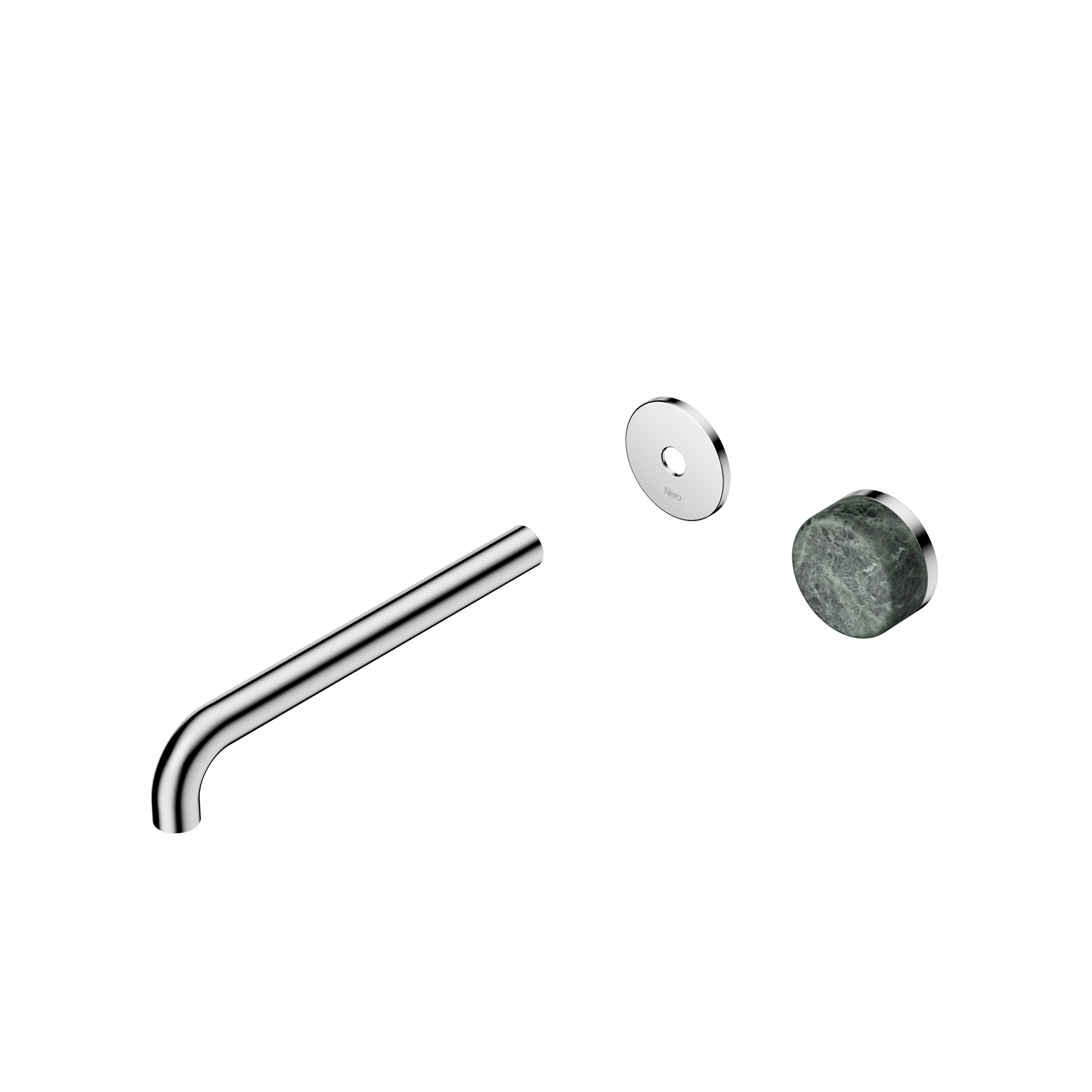 Serenity Progressive Wall Basin Mixer 220mm Spout With Verde Alpi Handle Trim Kit Only Chrome