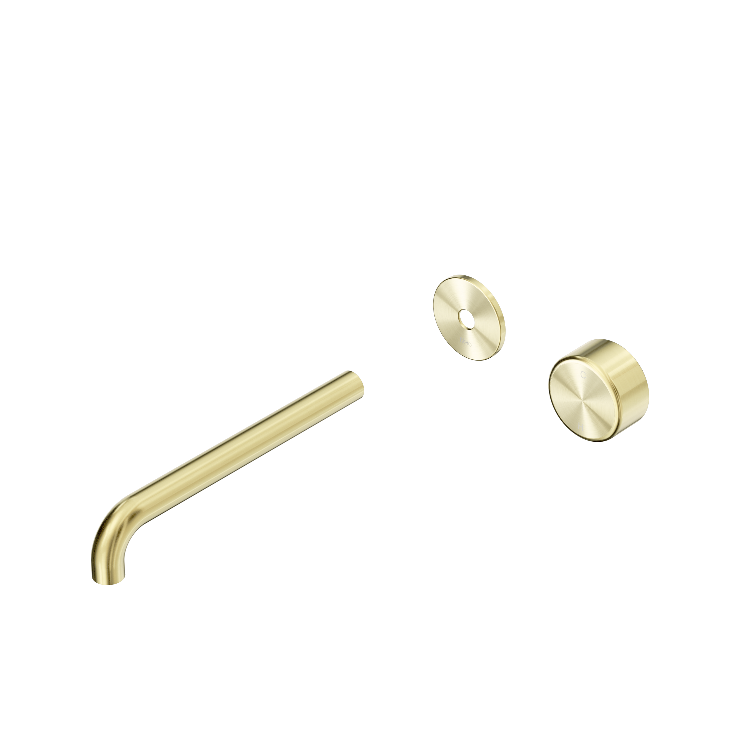 Serenity Progressive Wall Basin Mixer 220mm Spout With Metal Handle Trim Kit Only Brushed Gold