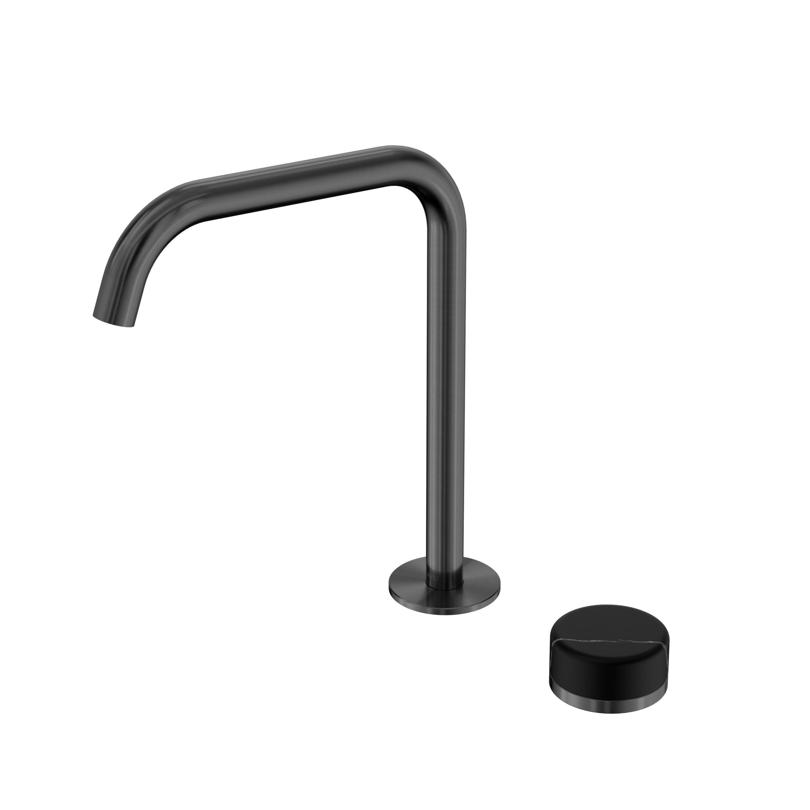 Serenity Progressive Bath/Kitchen Mixer Edge Spout With Marquina Black Handle Gun Metal