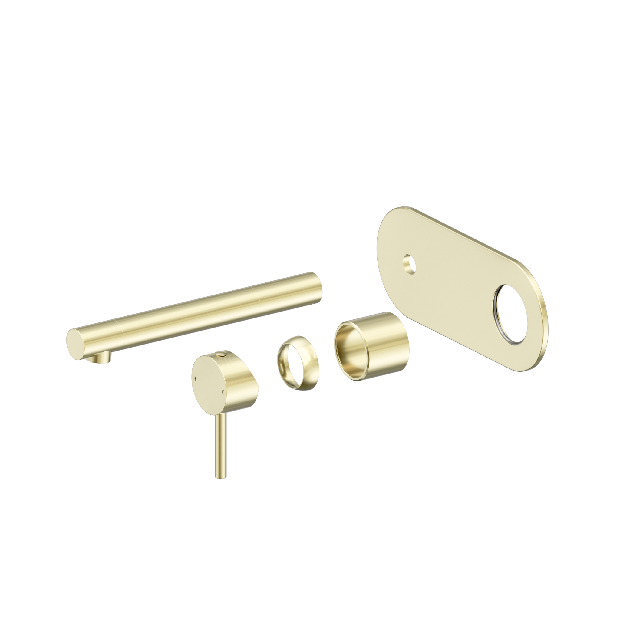 Dolce II Wall Basin/Bath Mixer Trim Kits Only Brushed Gold