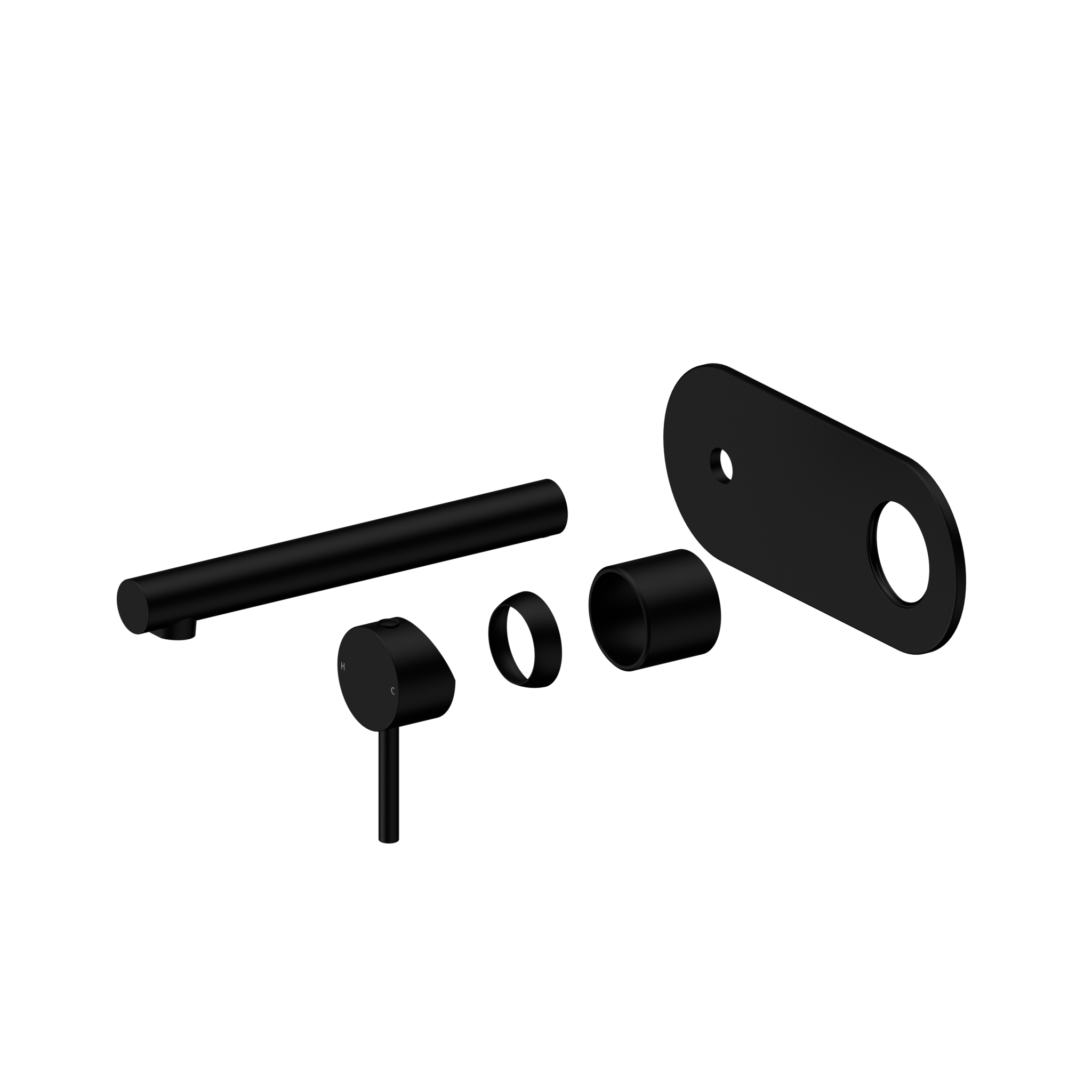 Dolce II Wall Basin/Bath Mixer Trim Kits Only Matte Black