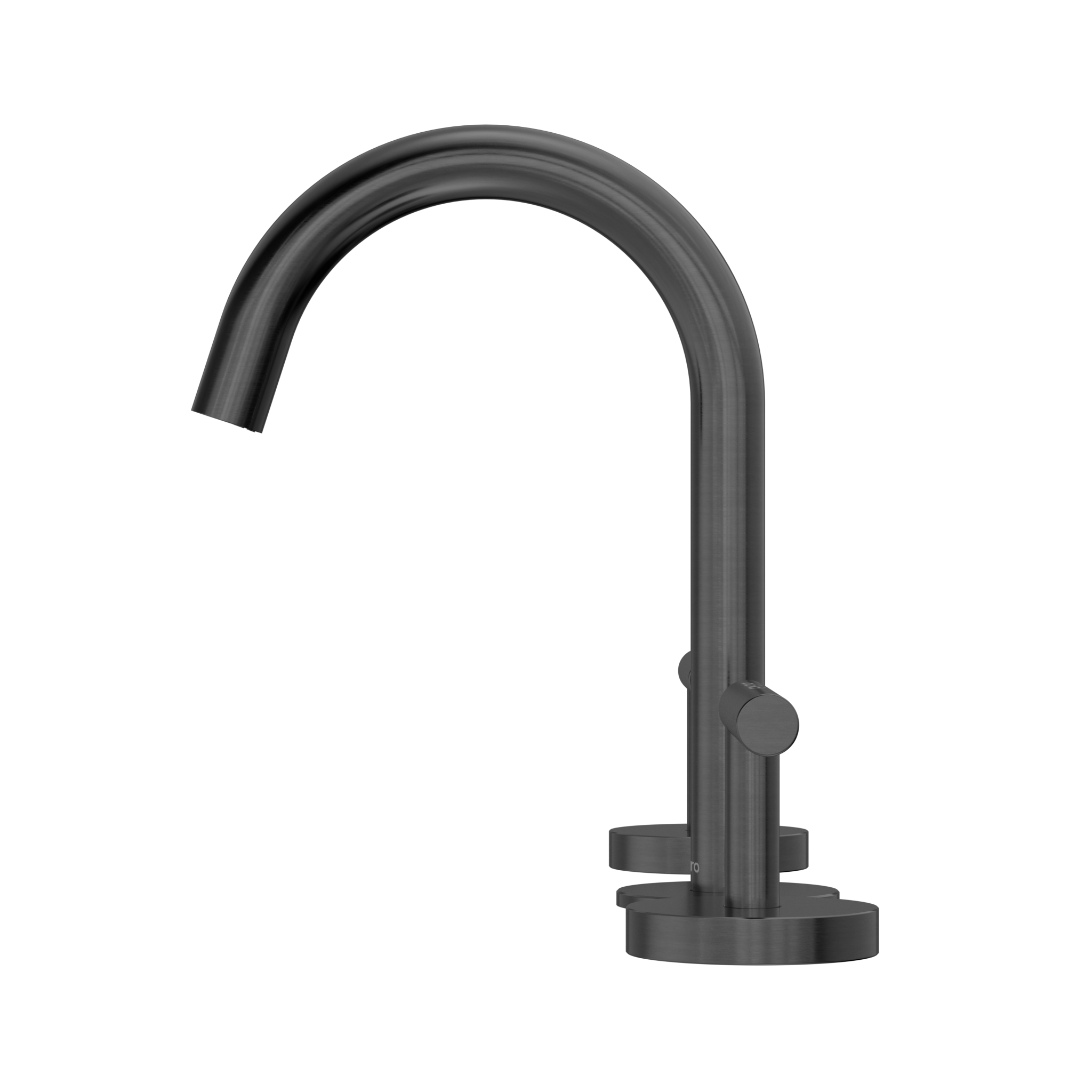 Mecca Lever Basin Set Arc Spout Gun Metal
