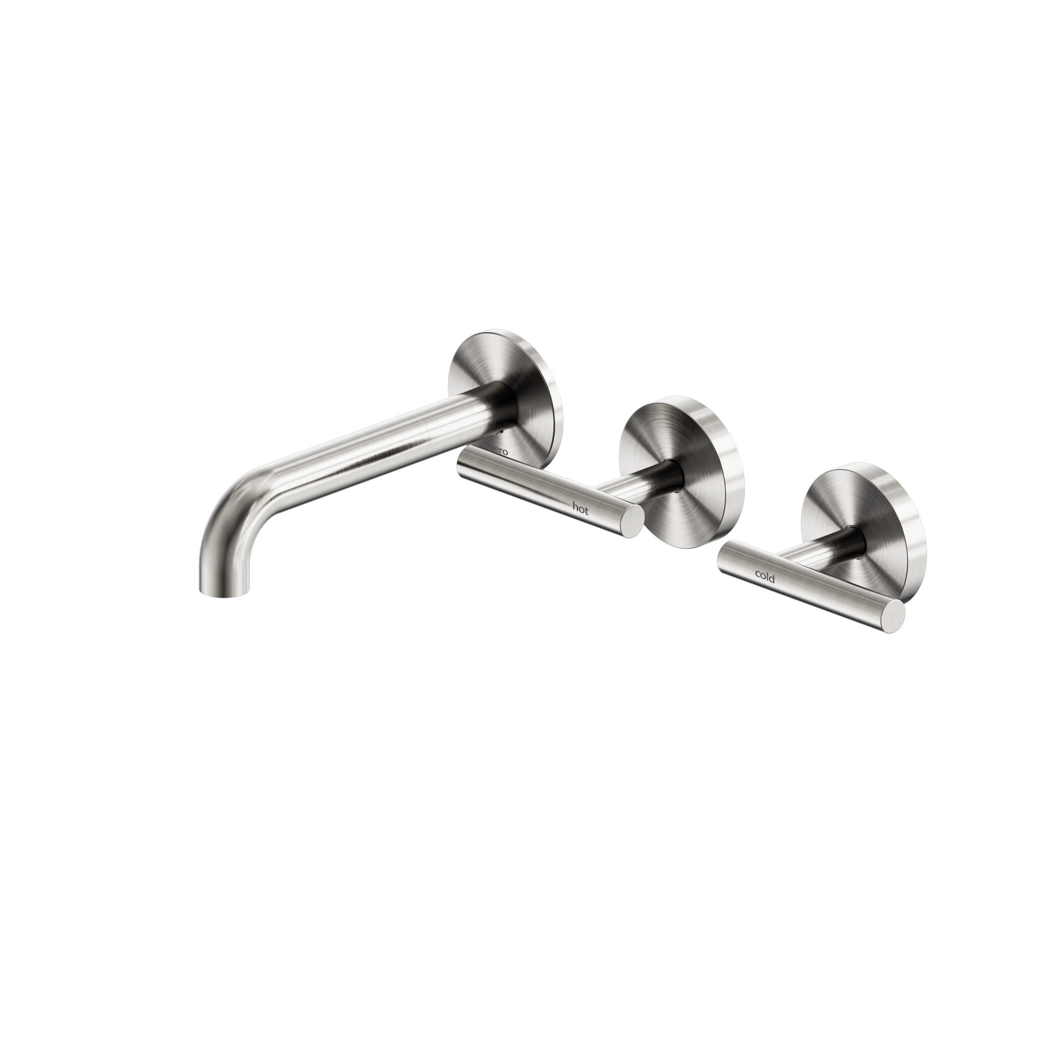 Mecca Lever Wall Basin/Bath Set 160mm Offset Spout Brushed Nickel