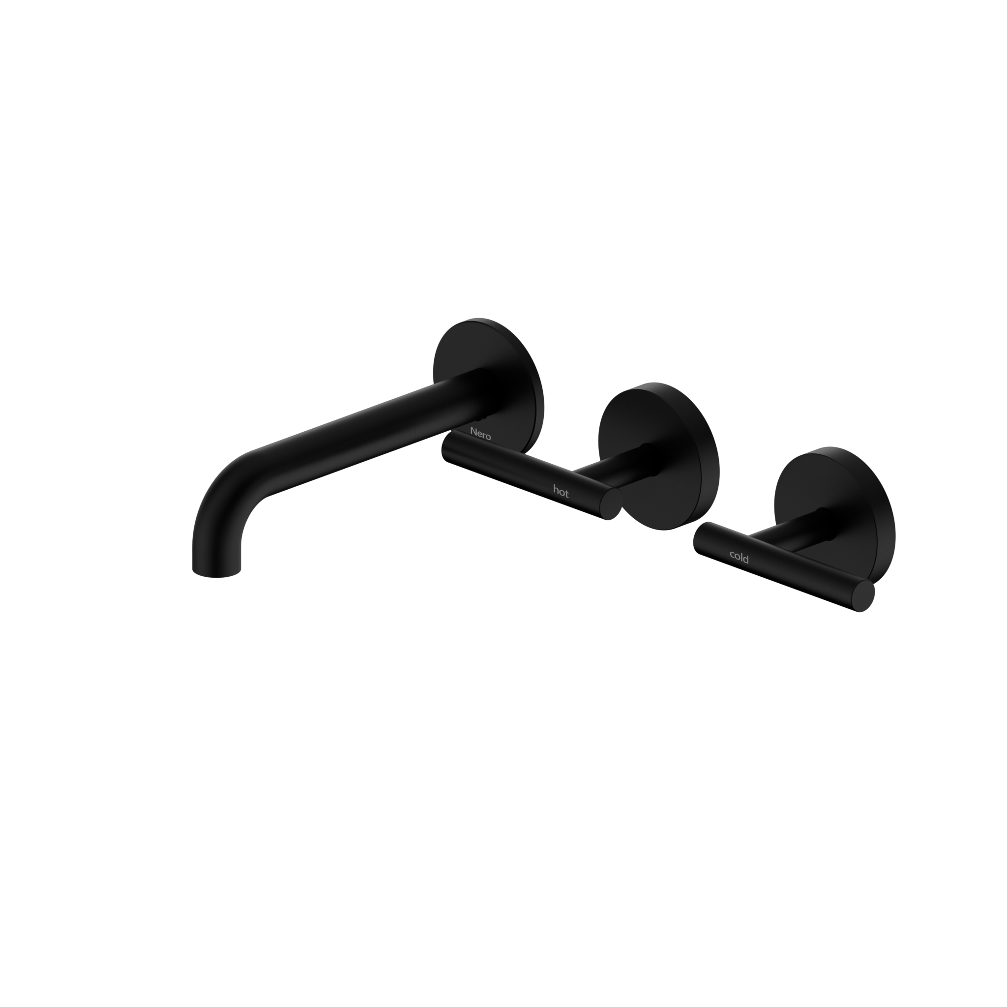 Mecca Lever Wall Basin/Bath Set 160mm Offset Spout Matte Black