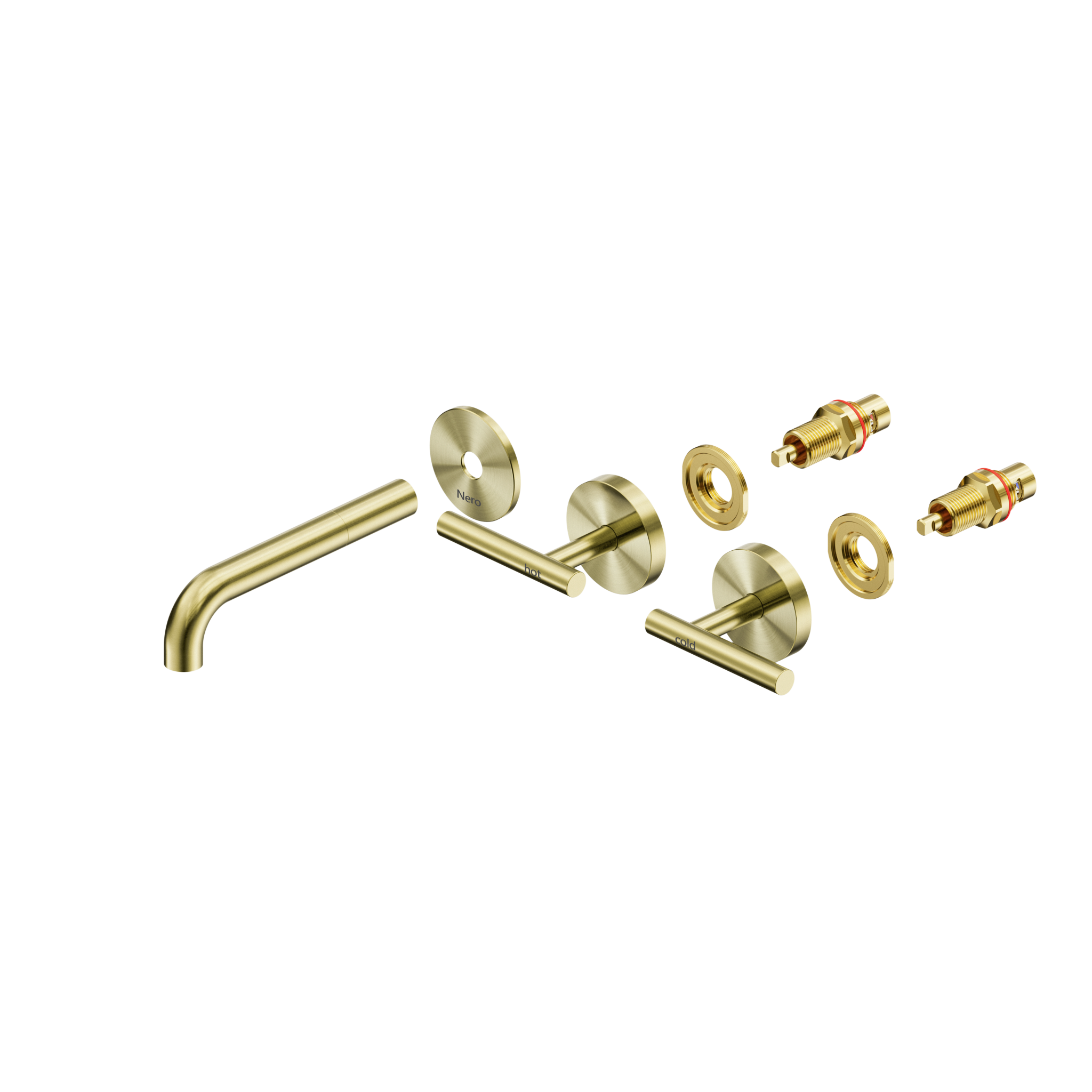 Mecca Lever Wall Basin/Bath Set 160mm Spout Trim kits Only Brushed Gold