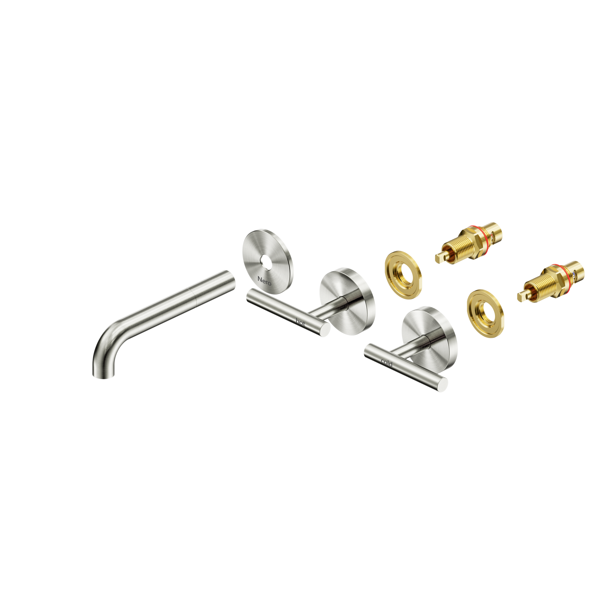 Mecca Lever Wall Basin/Bath Set 160mm Spout Trim kits Only Brushed Nickel