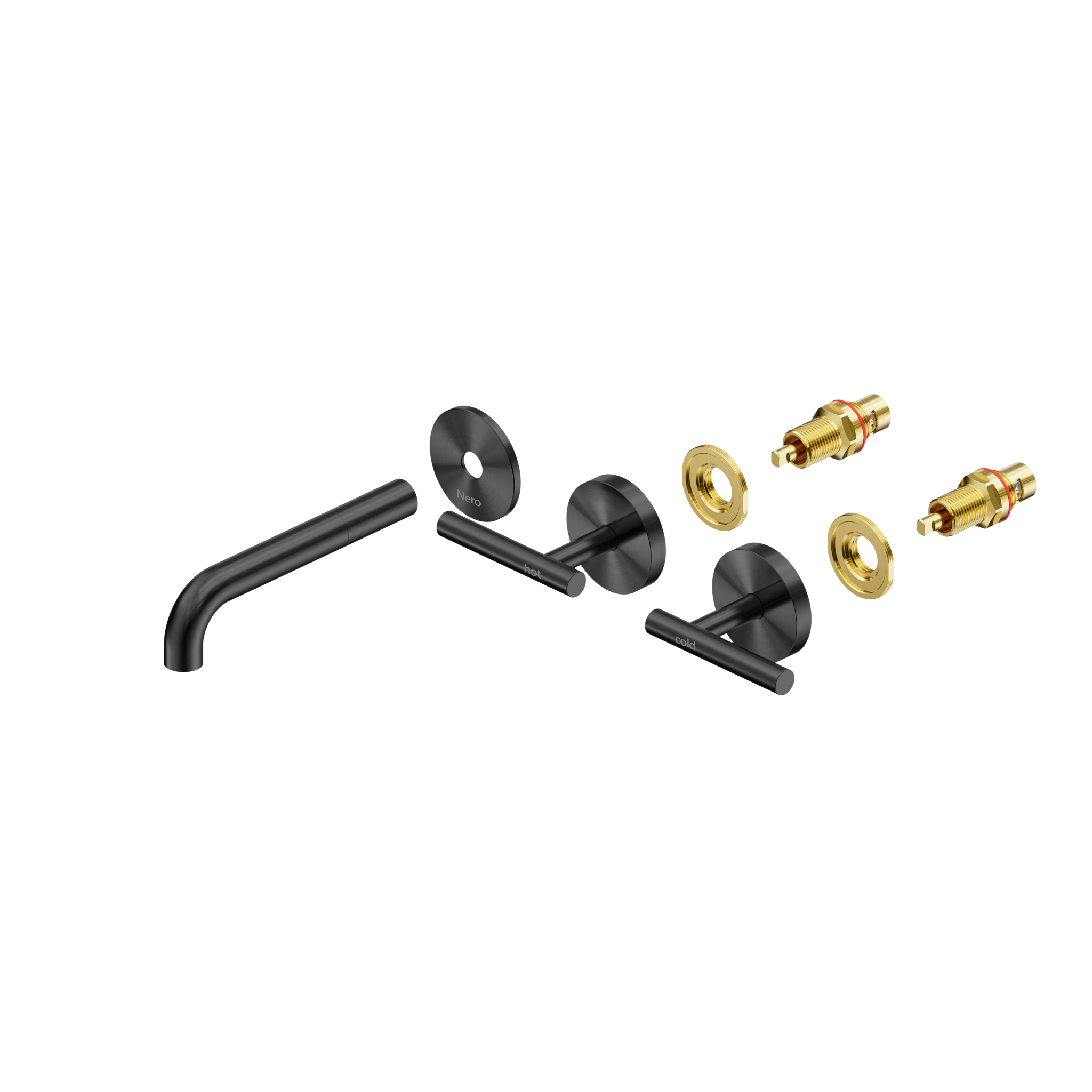 Mecca Lever Wall Basin/Bath Set 160mm Spout Trim kits Only Gun Metal