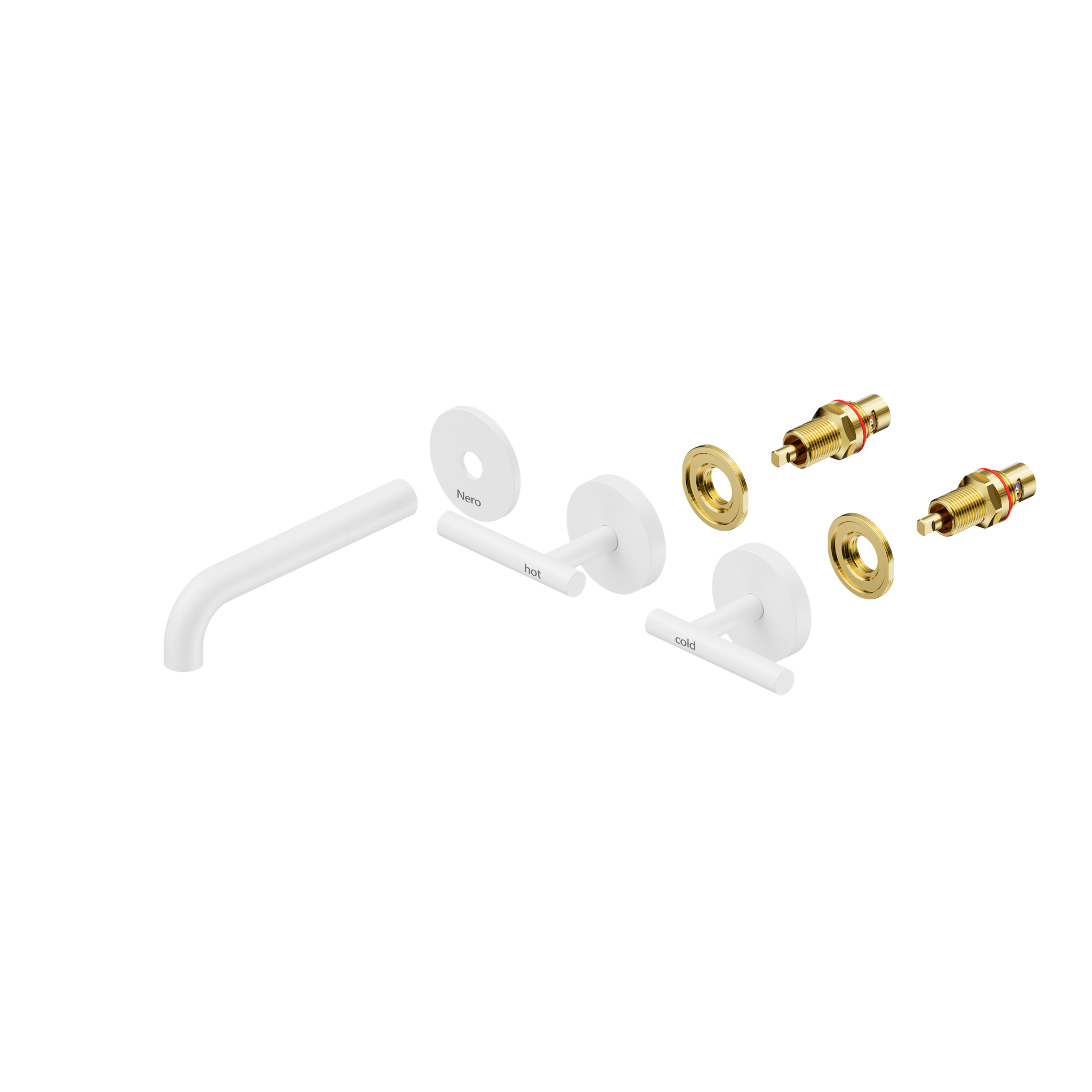 Mecca Lever Wall Basin/Bath Set 160mm Spout Trim kits Only Matte White