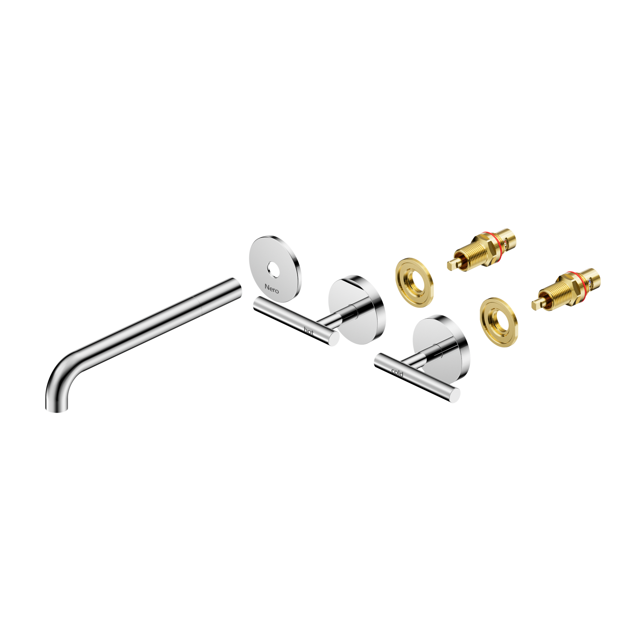 Mecca Lever Wall Basin/Bath Set 220mm Spout Trim kits Only Chrome