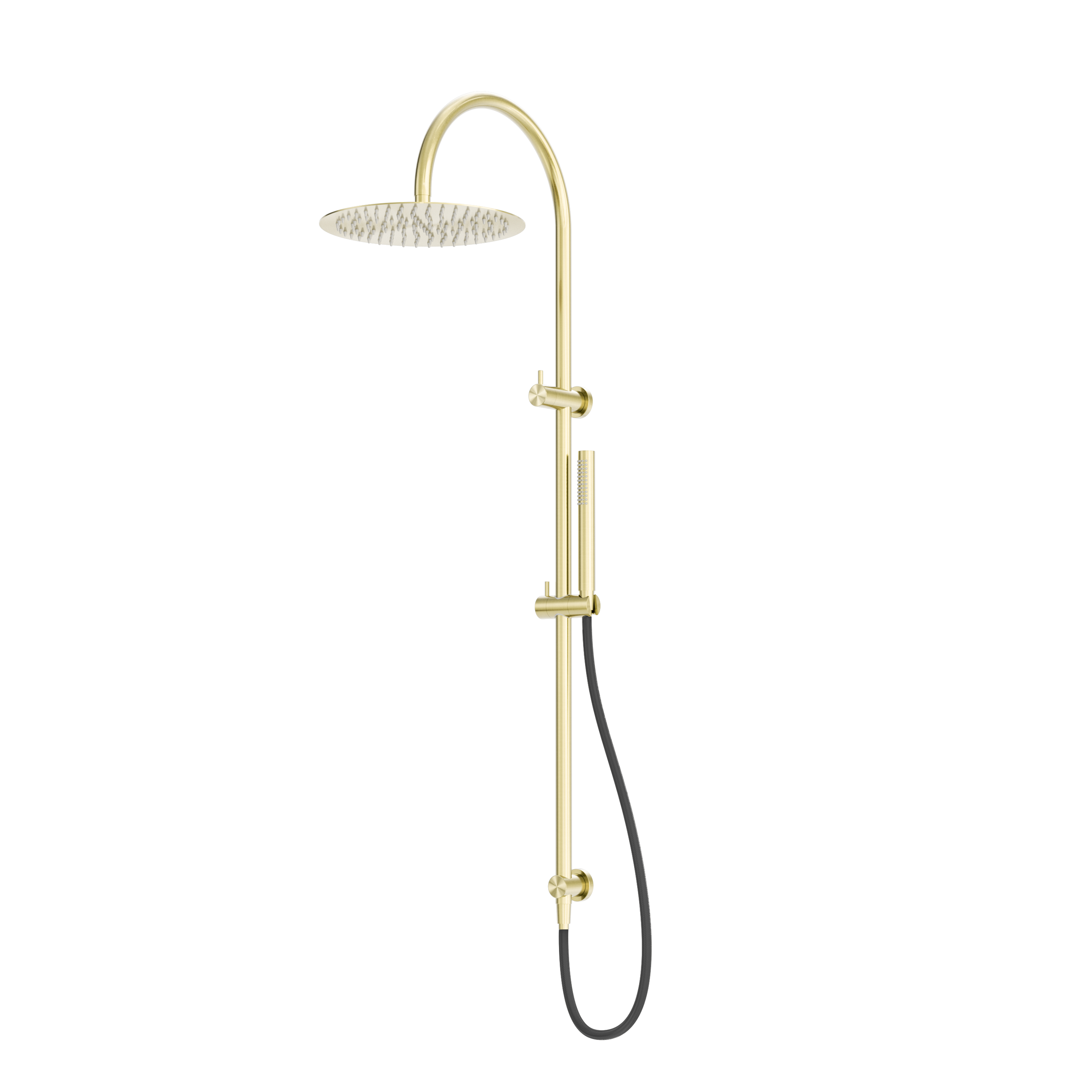 Zen SS316L Twin Shower With Outdoor Shower Hose Brushed Gold
