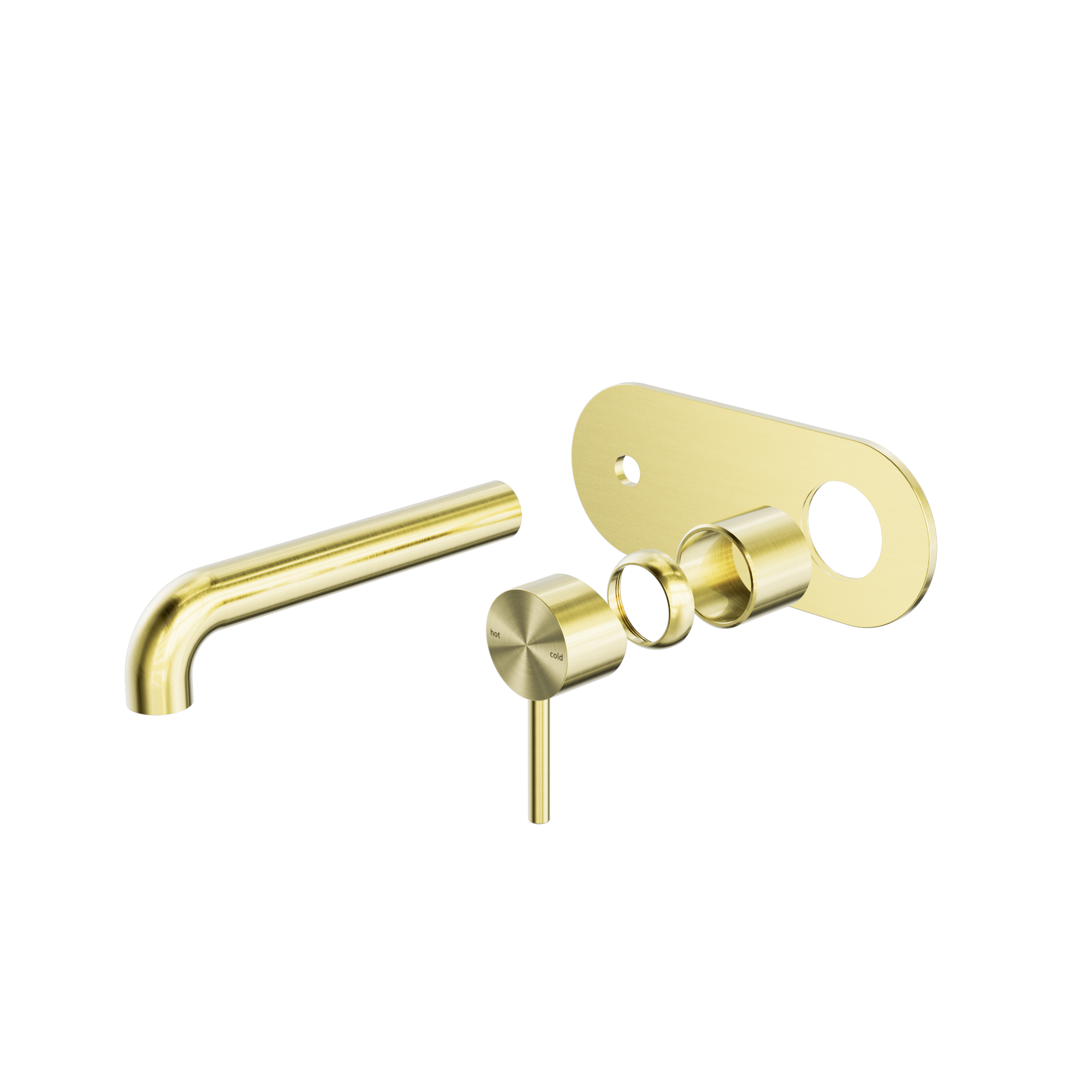 Zen SS316L Wall Basin/Bath Mixer 185mm Spout Trim Kits Only Brushed Gold