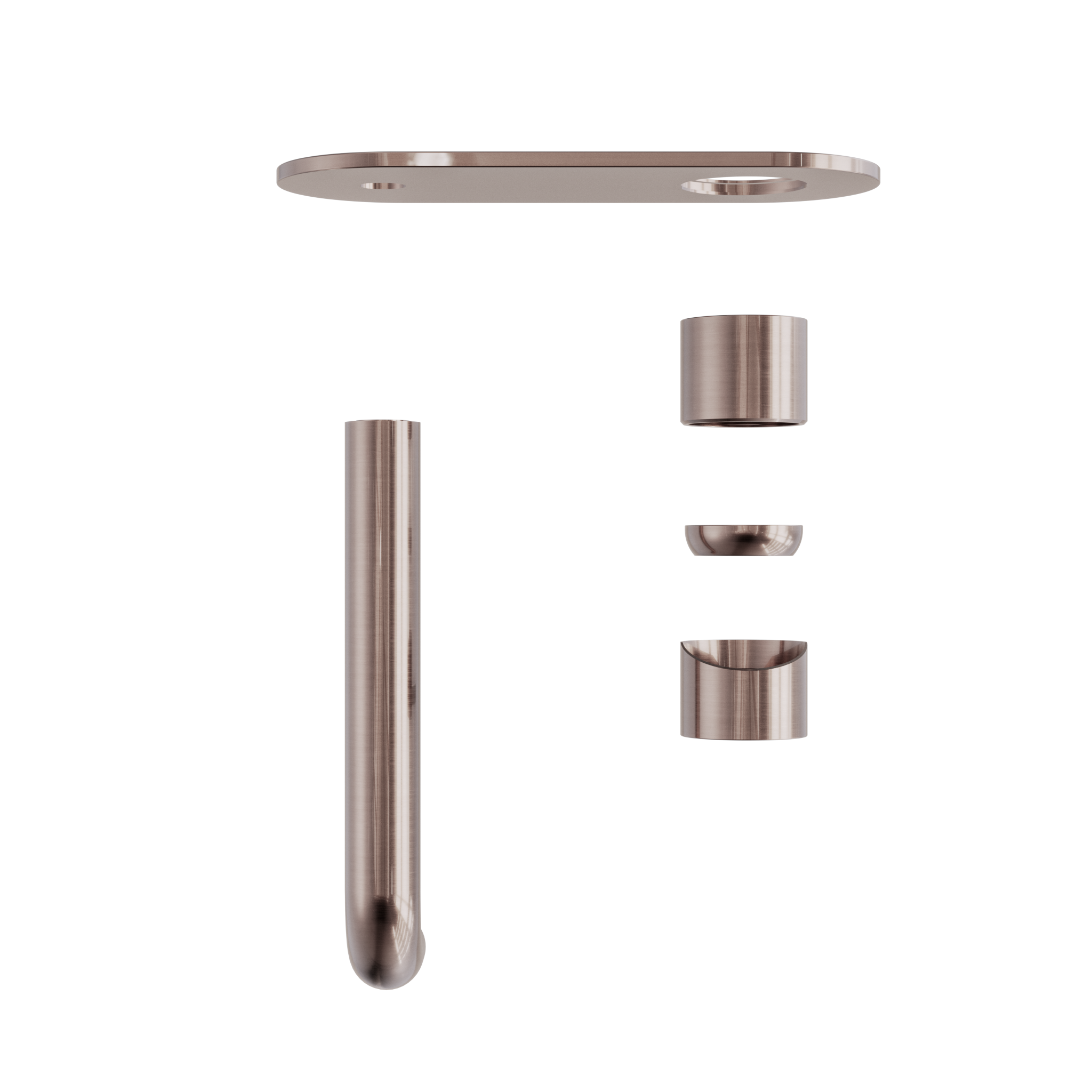 Zen SS316L Wall Basin/Bath Mixer 185mm Spout Trim Kits Only Brushed Bronze