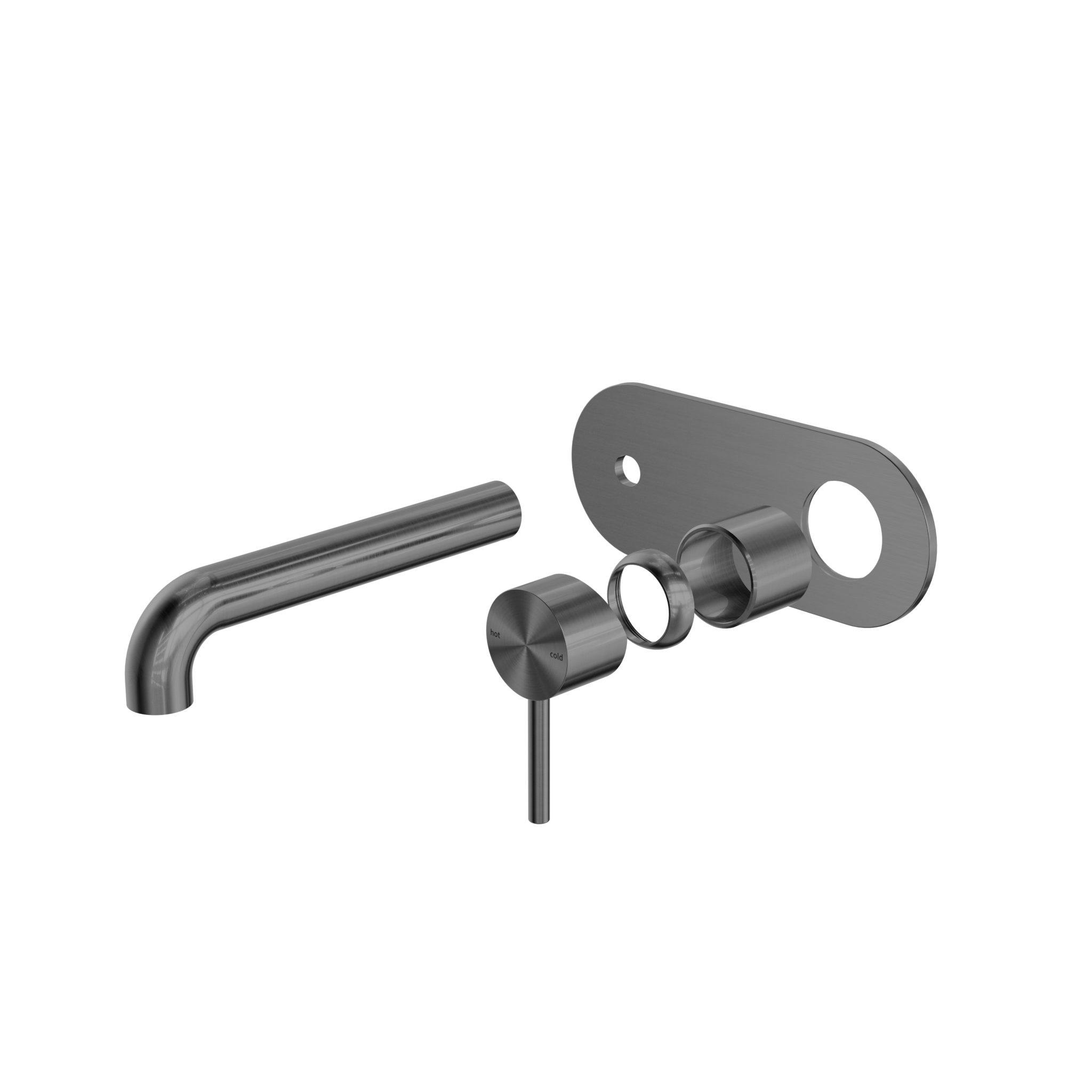 Zen SS316L Wall Basin/Bath Mixer 185mm Spout Trim Kits Only Graphite