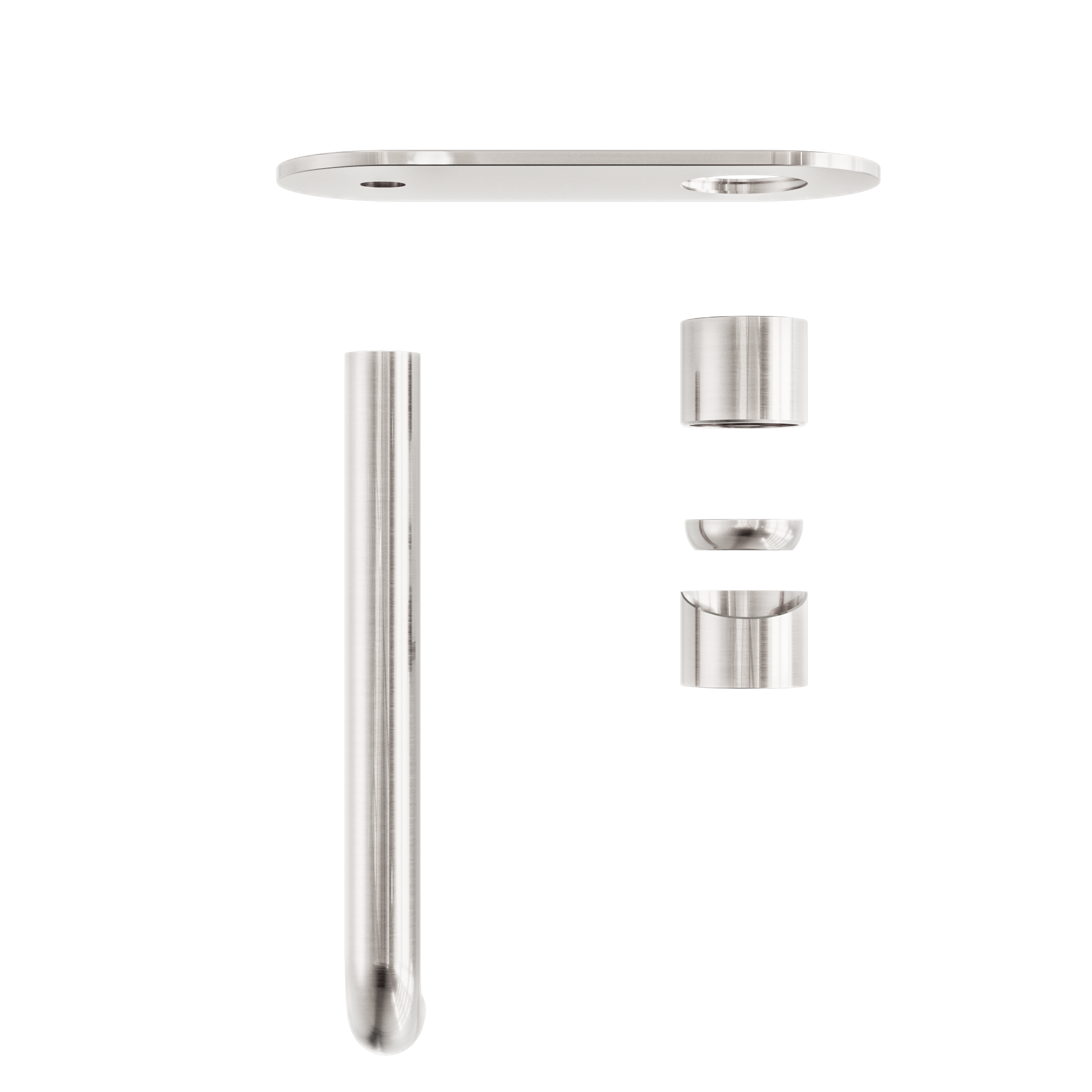 Zen SS316L Wall Basin/Bath Mixer 230mm Spout Trim Kits Only Brushed Nickel