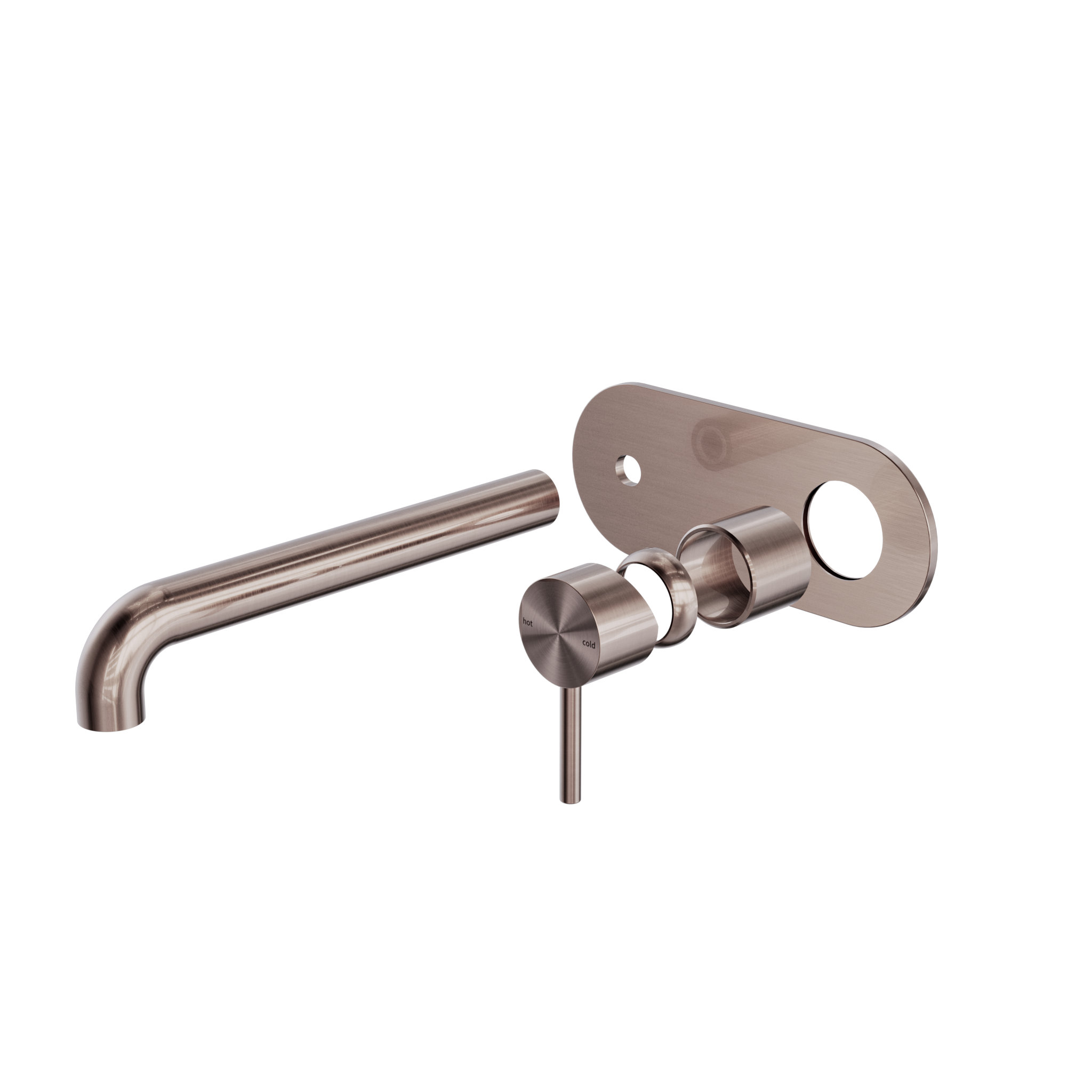 Zen SS316L Wall Basin/Bath Mixer 230mm Spout Trim Kits Only Brushed Bronze