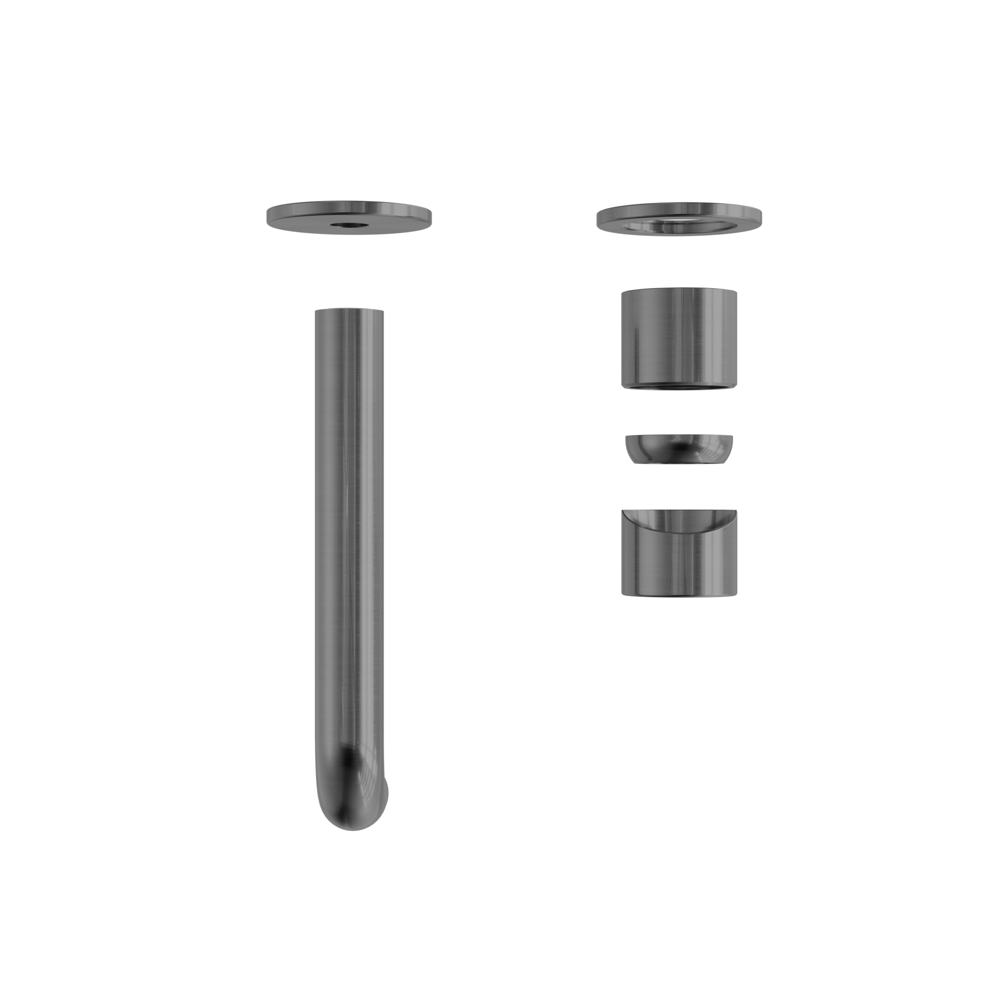 Zen SS316L Wall Basin/Bath Mixer Separate Back Plate 185mm Spout Trim Kits Only Graphite