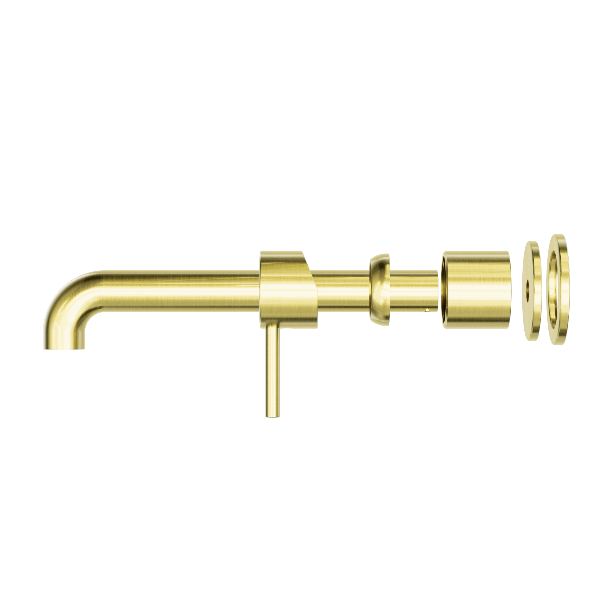 Zen SS316L Wall Basin/Bath Mixer Separate Back Plate 230mm Spout Trim Kits Only Brushed Gold