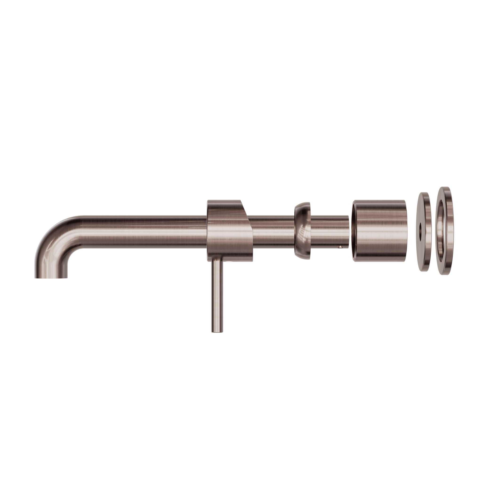 Zen SS316L Wall Basin/Bath Mixer Separate Back Plate 230mm Spout Trim Kits Only Brushed Bronze