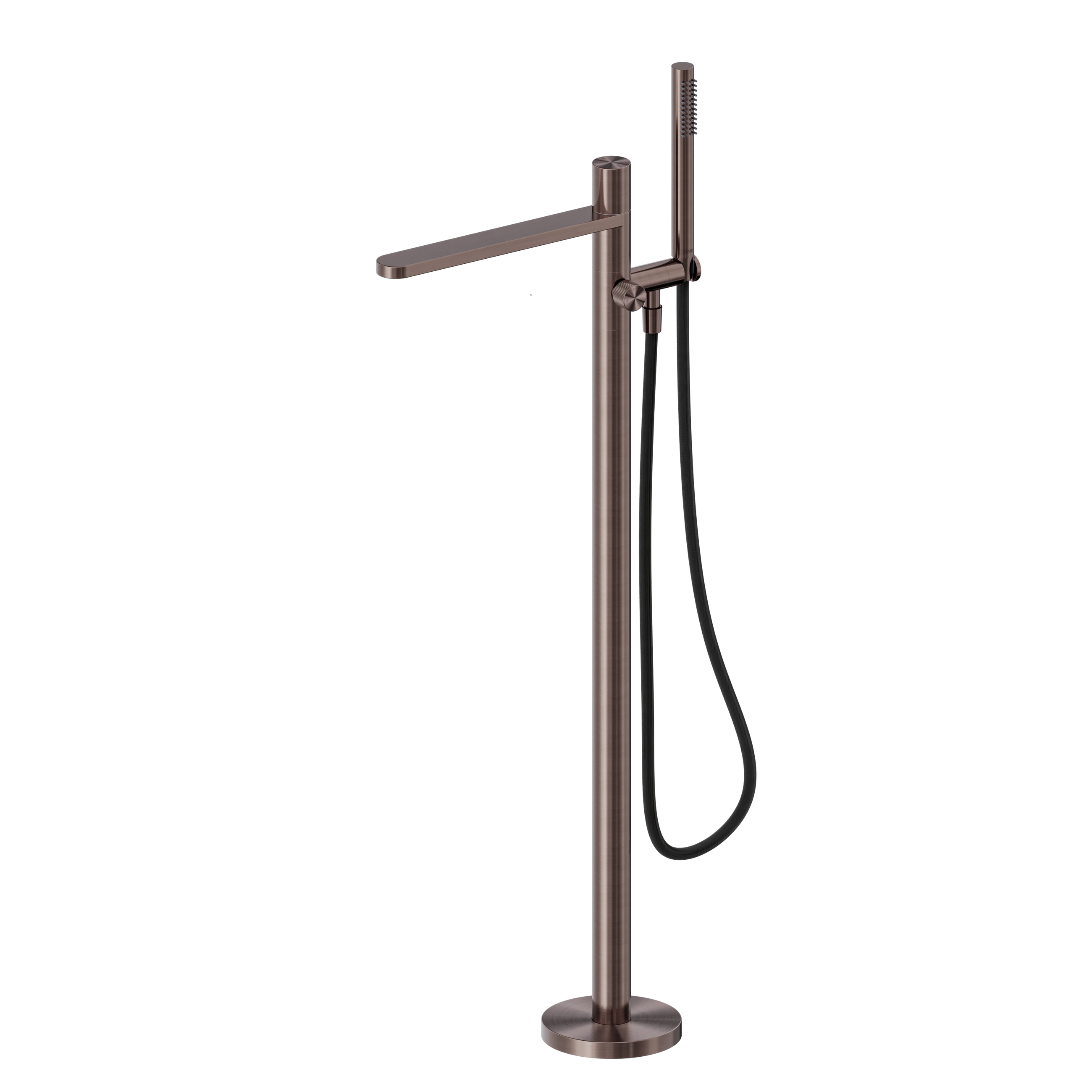 Pure SS316L Progressive Freestanding Bath Mixer With Outdoor Shower Hose Brushed Bronze