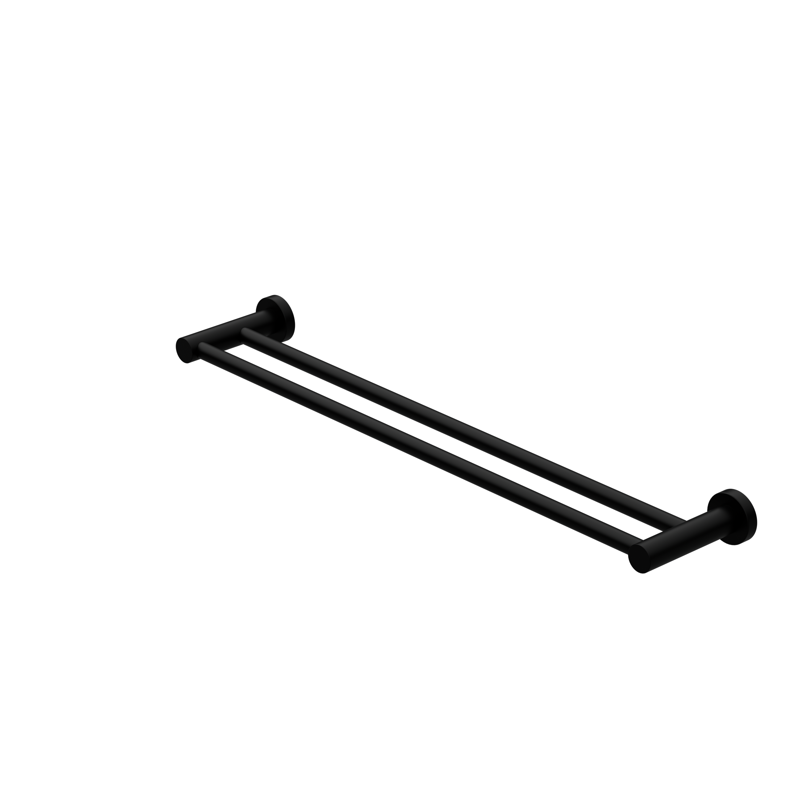 Mecca Double Towel Rail 600mm Matte Black